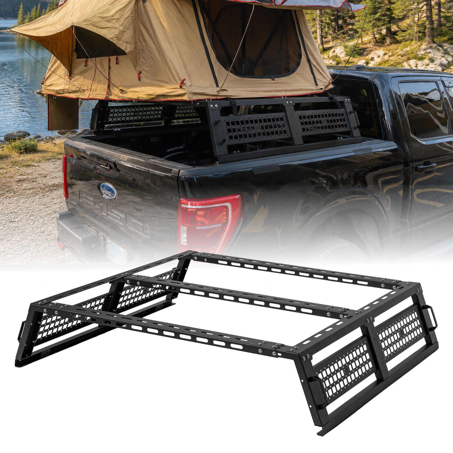 F150/Silverado No-Drill Truck Bed Rack Utility Cargo Bars