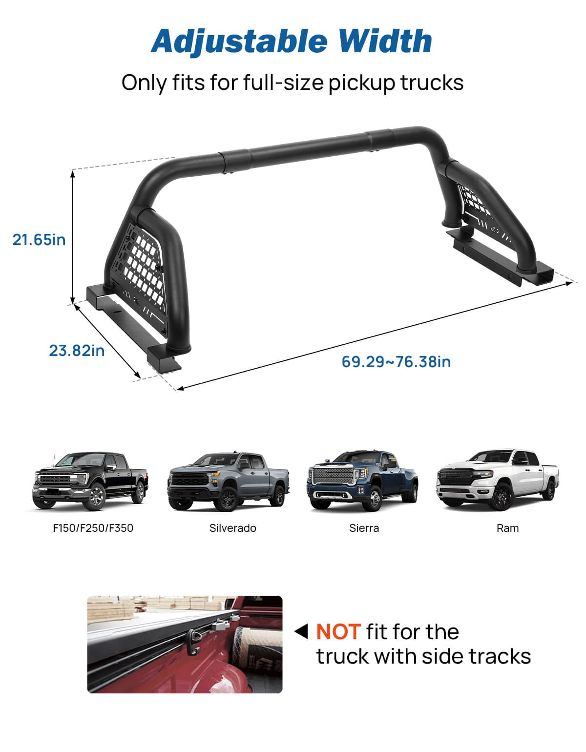 Adjustable Roll Bar for Full-Size Truck