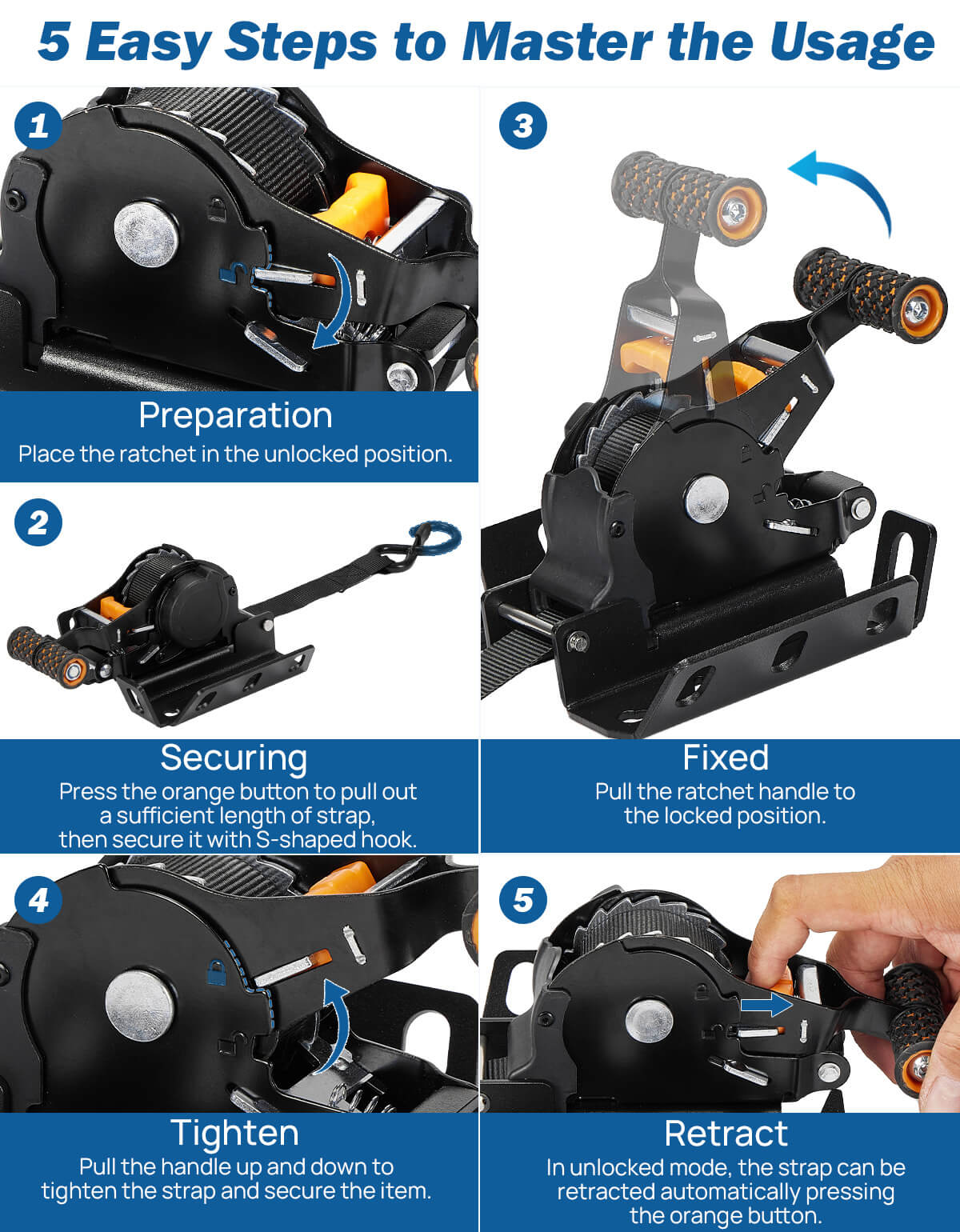 Retractable Ratchet Straps for Ford F-150 2015–2026, 2-Pack