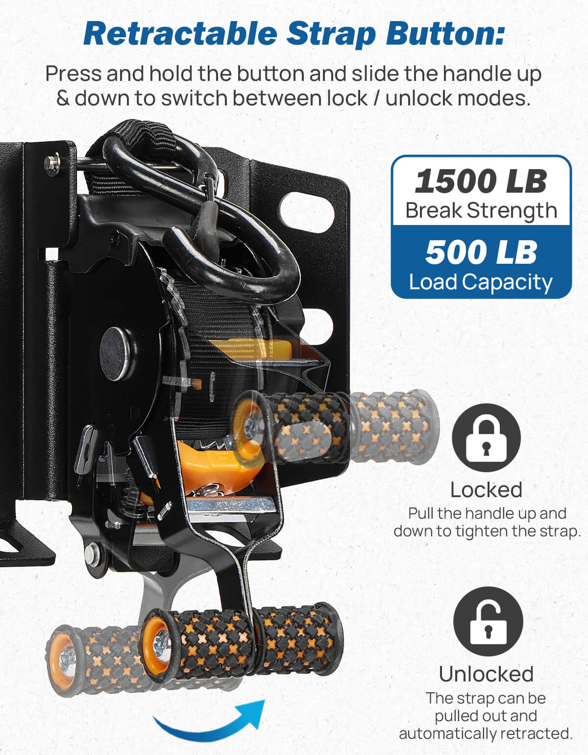 Retractable Ratchet Straps for Ford F-150 2015–2026, 2-Pack