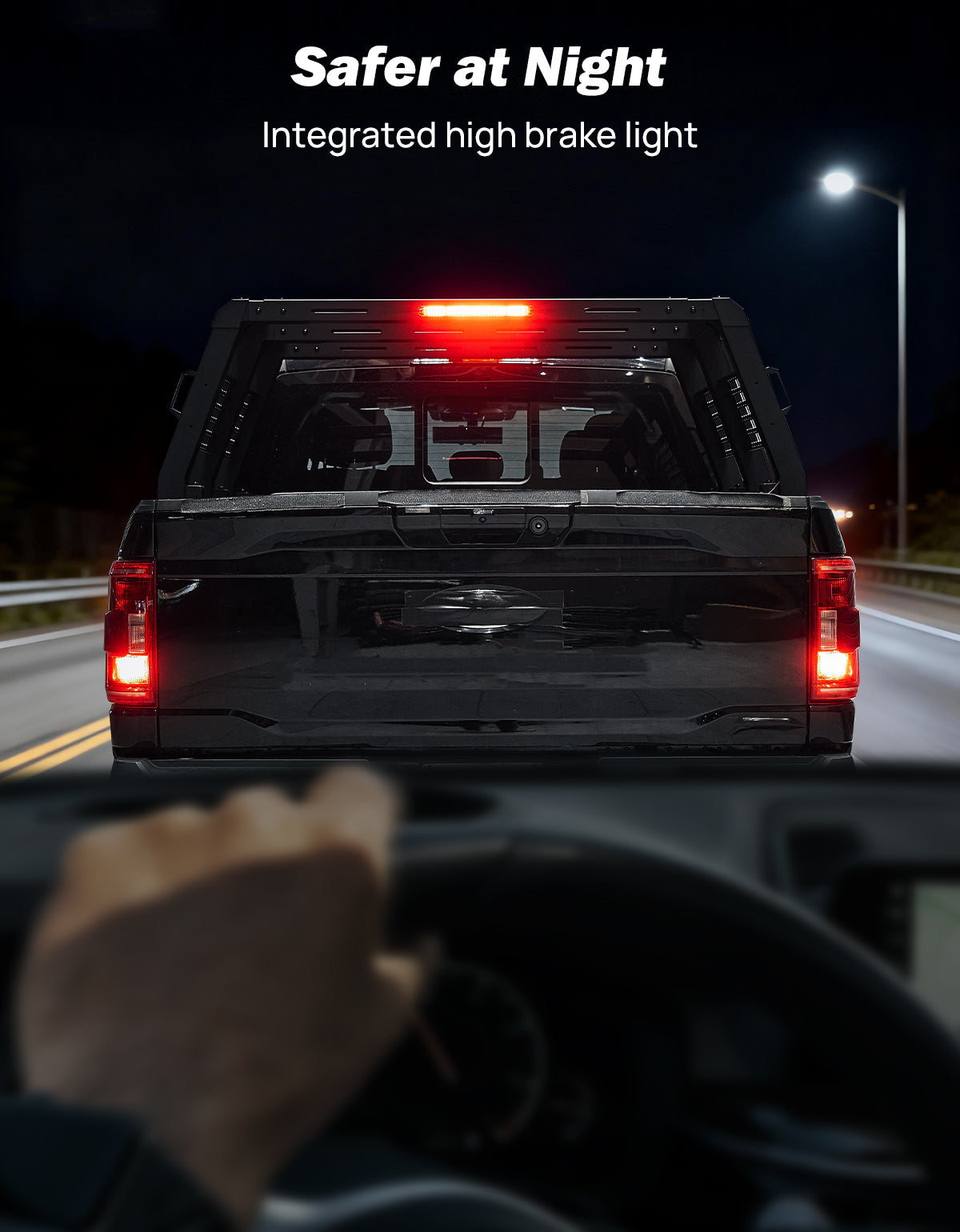 18.8" Full-Size Overland Truck Bed Rack with LED Brake Light