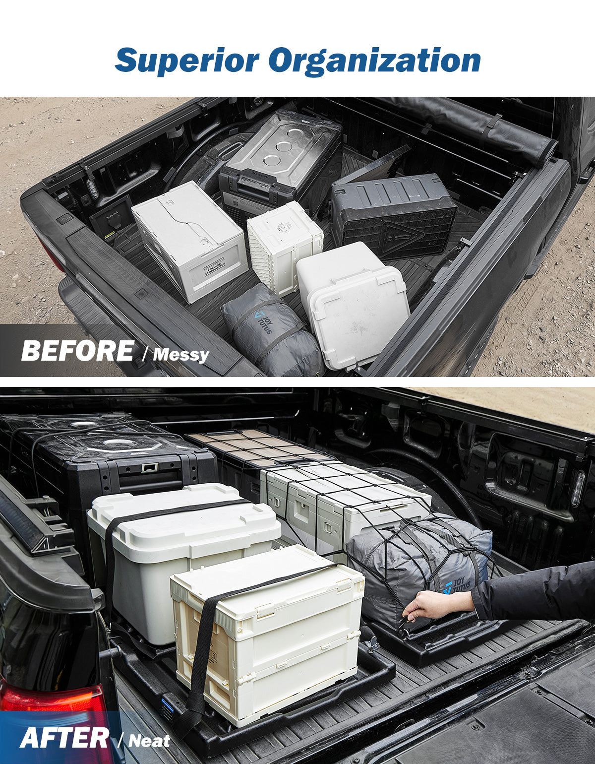 350LB Adjustable Slide-Out Truck Bed Organizer Tray