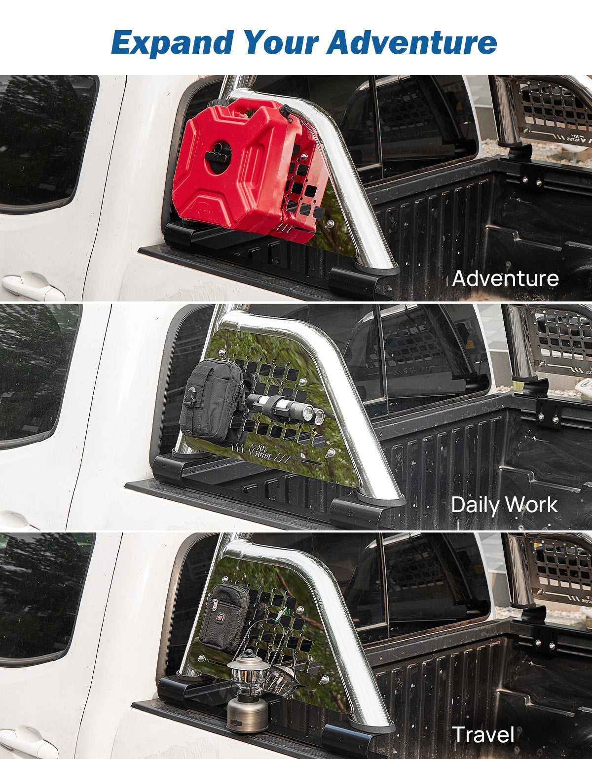 Stainless Steel Roll Bar for Mid-Size Trucks – Compatible with Tacoma, Gladiator, Ranger & Colorado
