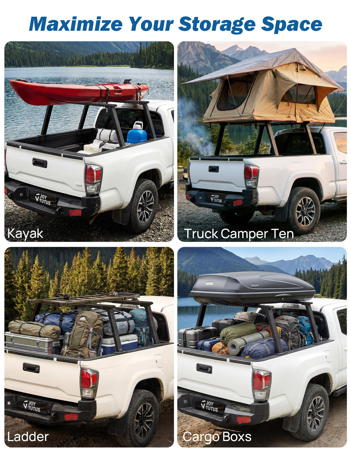 Adventure Utility Rack for Mid-Size Trucks | Heavy-Duty Bed Rack for Camping, Kayaks & Weekend Gear