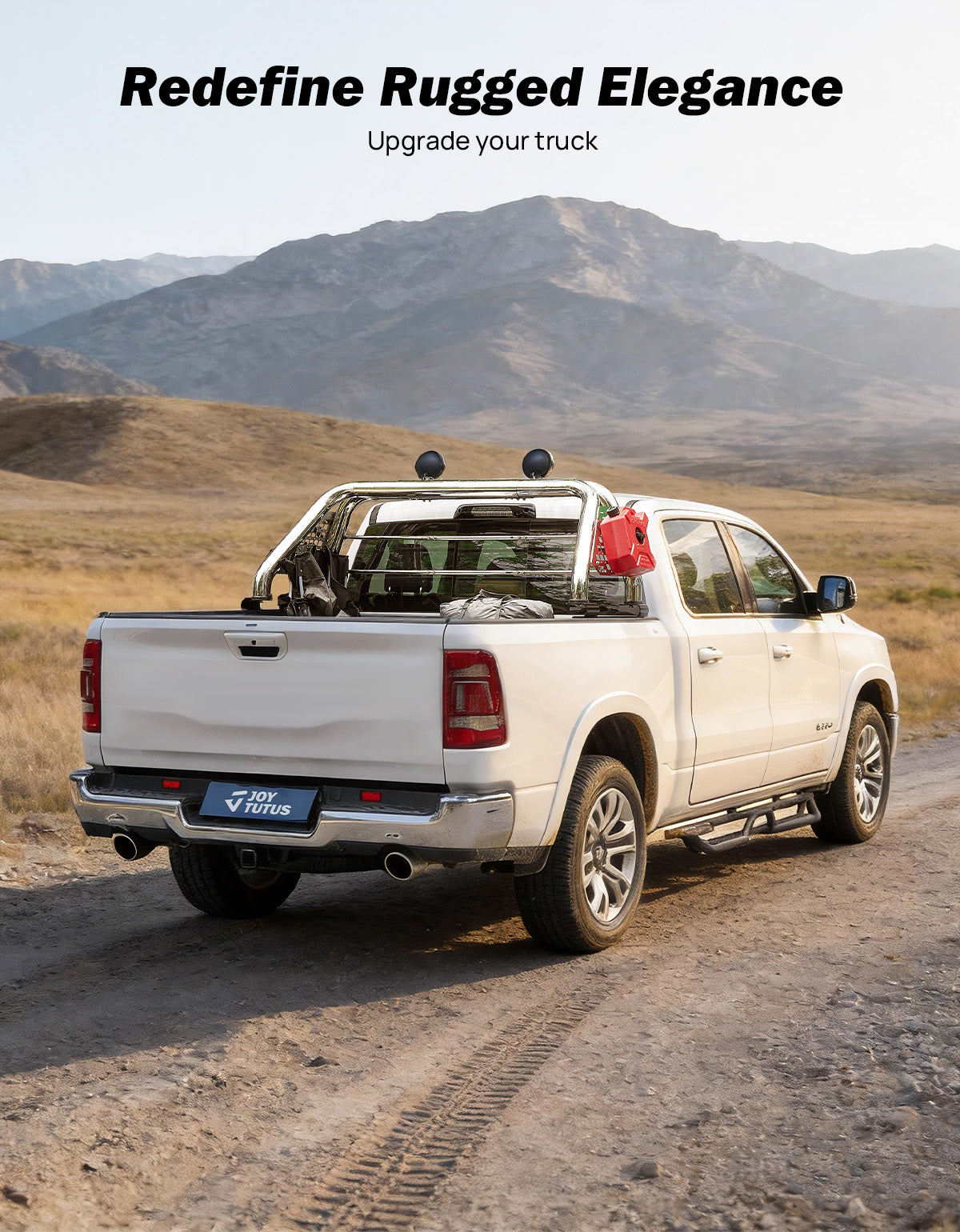 Stainless Steel Roll Bar with Rear Window Guard for F150, Silverado & Ram