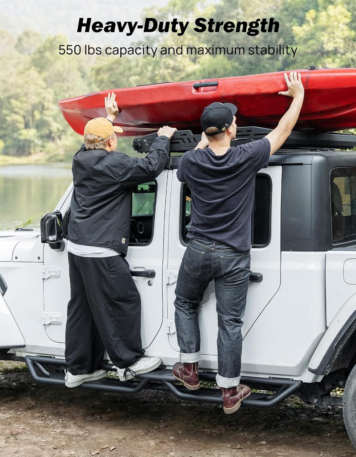 Running Boards Side Steps for Gladiator JT 2020–2026, 550LB Dual-Tier