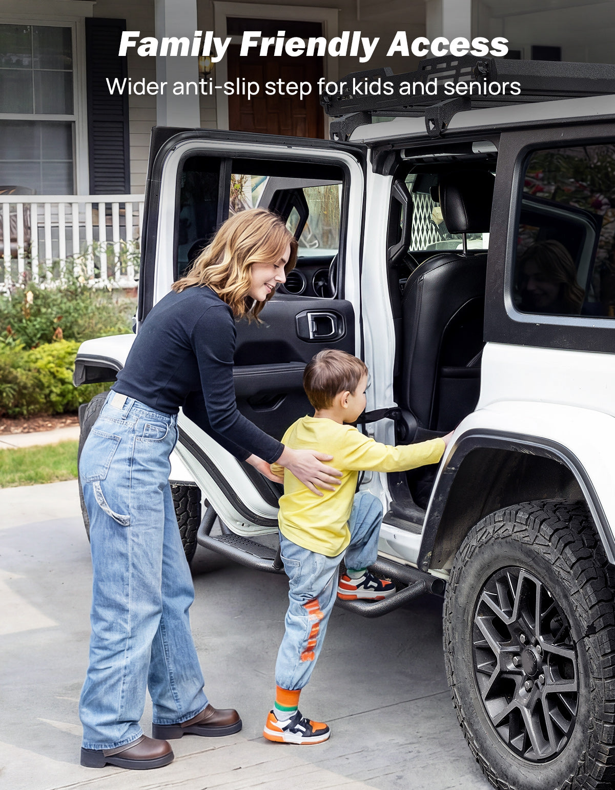 Running Boards for Jeep Wrangler JL 4 Door 2018–2026 – 550LB Dual-Step Side Steps