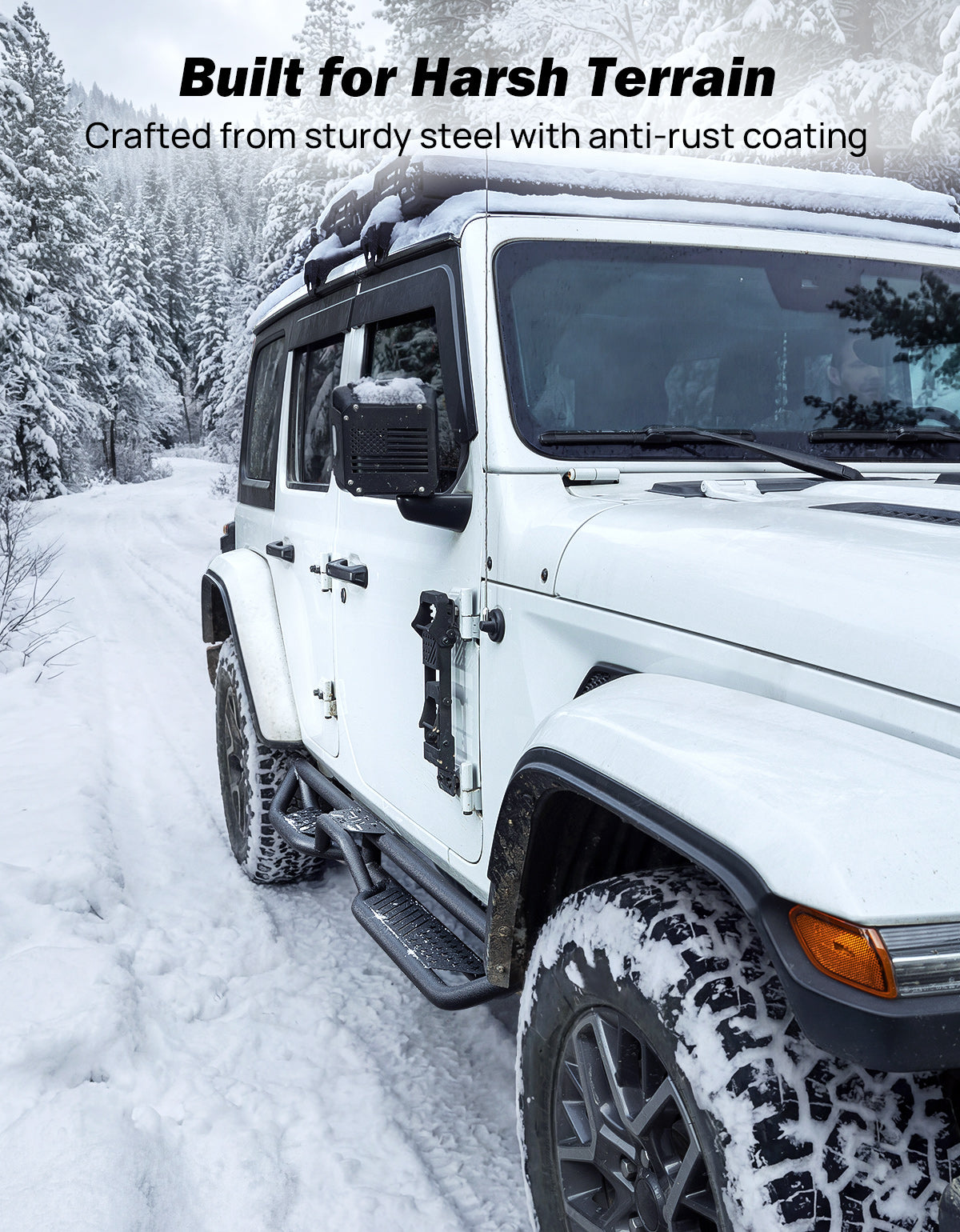 Running Boards for Jeep Wrangler JL 4 Door 2018–2026 – 550LB Dual-Step Side Steps