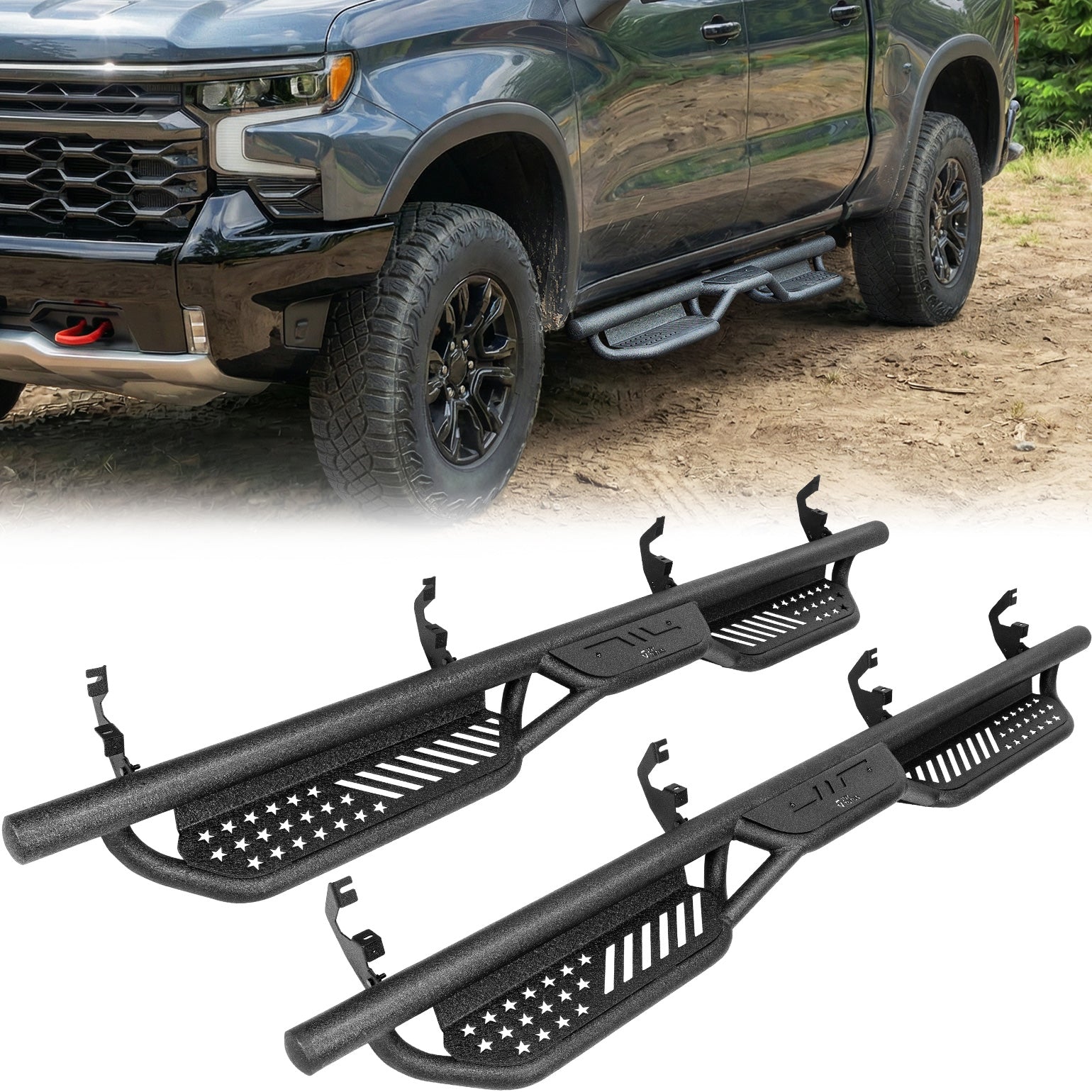 Running Boards for Chevrolet Silverado 1500 Crew Cab 2019–2025 – 550LB Heavy Duty