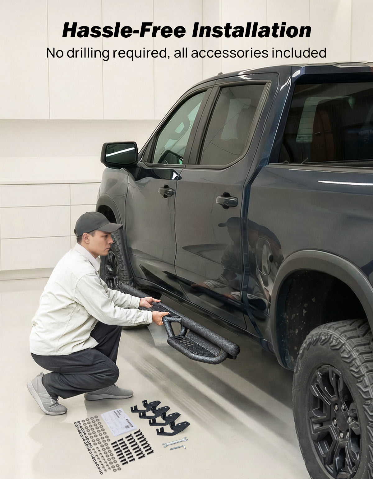 Running Boards for Chevrolet Silverado 1500 Crew Cab 2019–2025 – 550LB Heavy Duty