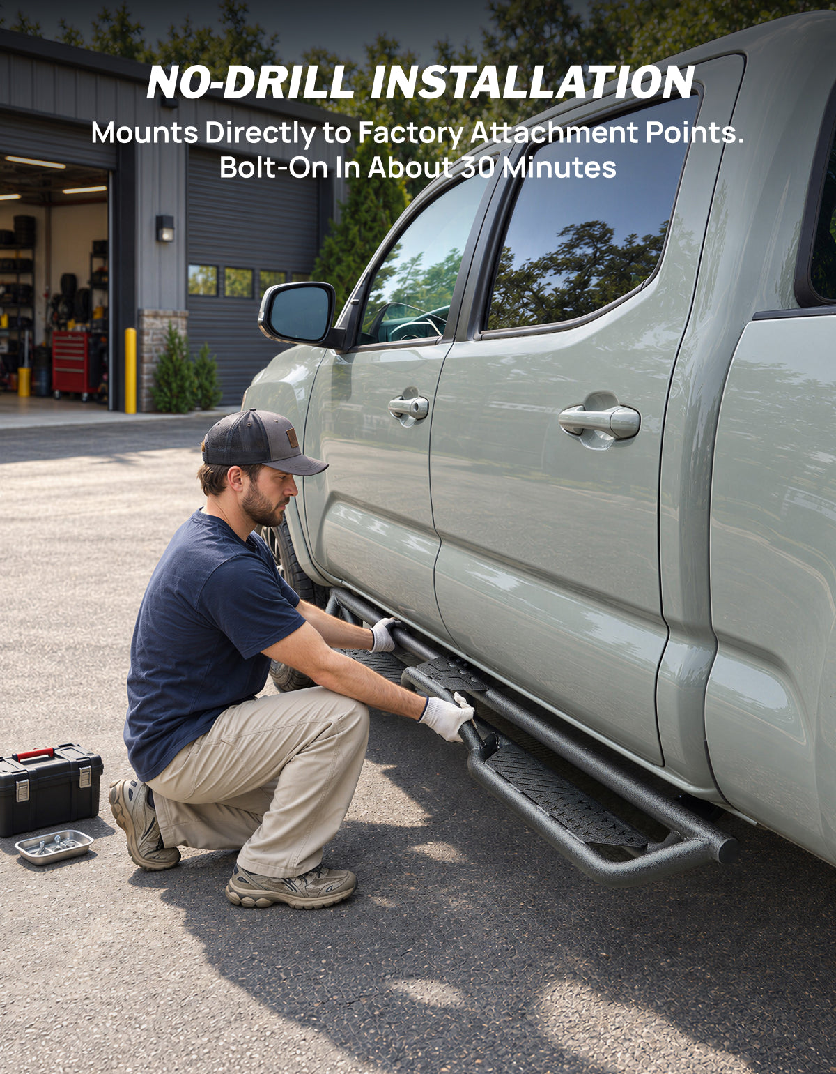 Running Boards Side Steps for 2005–2023 Toyota Tacoma Double Cab (4 Full-Size Doors)