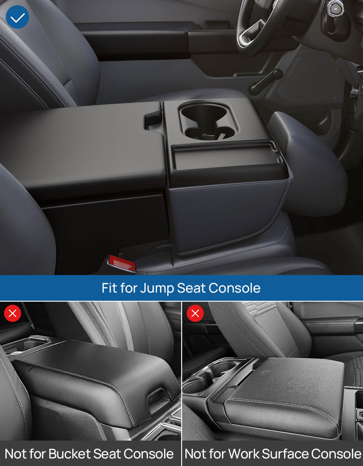 Aluminum Jump Seat Organizer for Ford F-150–F-650 Trucks 2011–2025