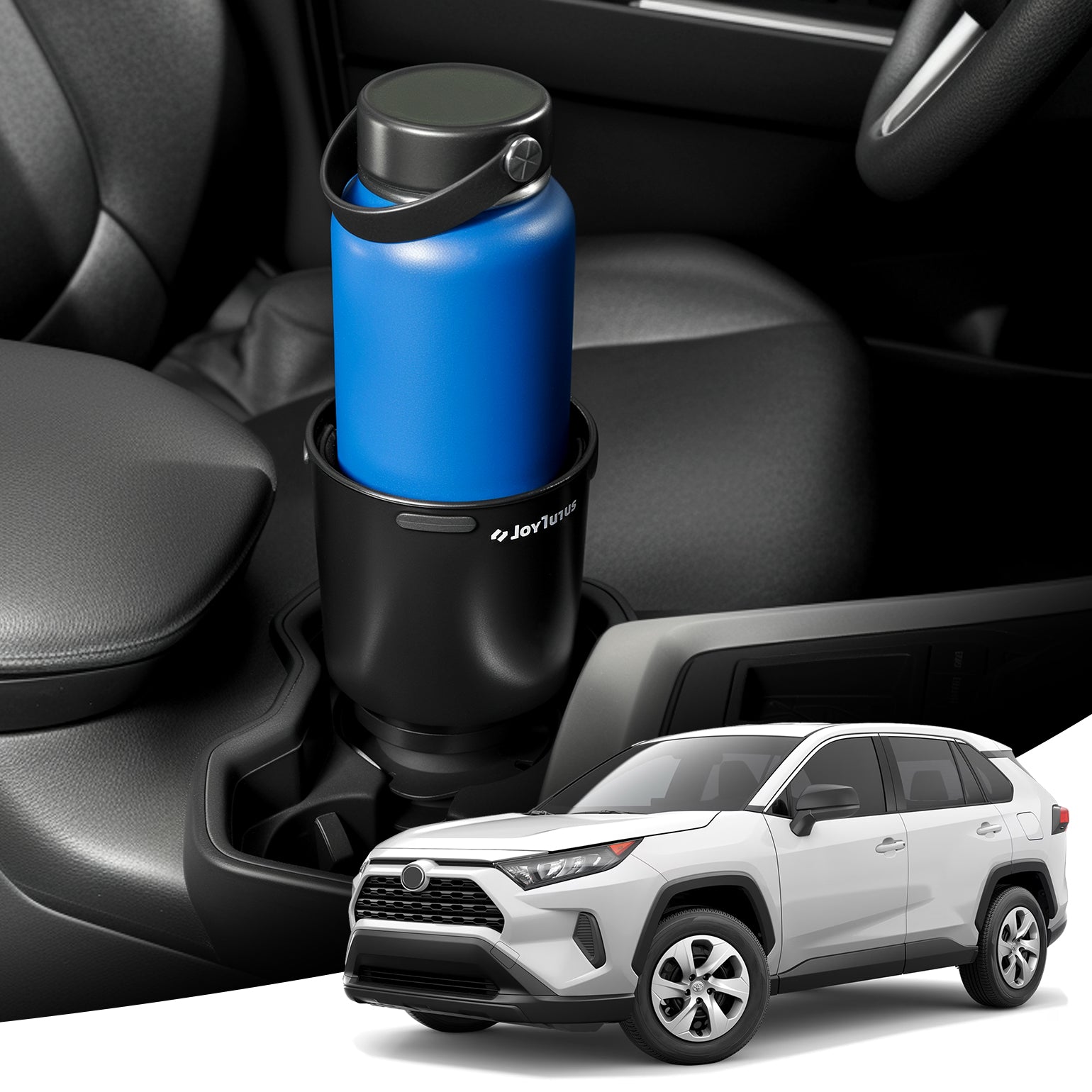 アール・ヌーヴォーデザイン ピュータートレー Toyota RAV4 2019–2025 Cup Holder Expander for Large Bottles