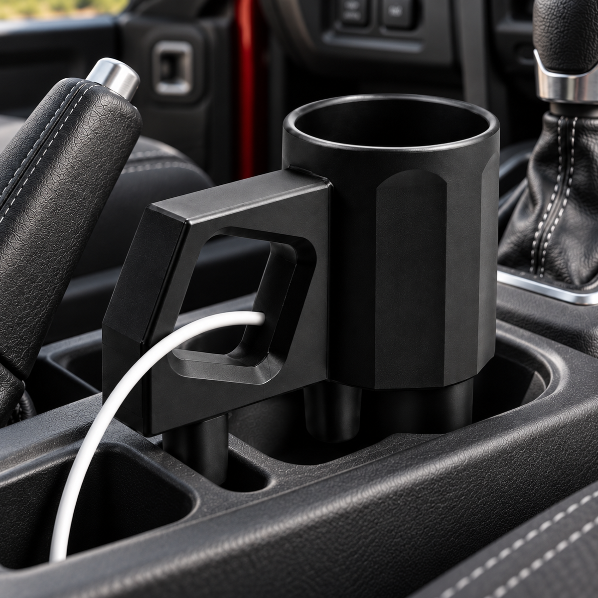 2-in-1 Cup Holder for Jeep Wrangler JL & Gladiator, Fits 18–40 oz Bottles