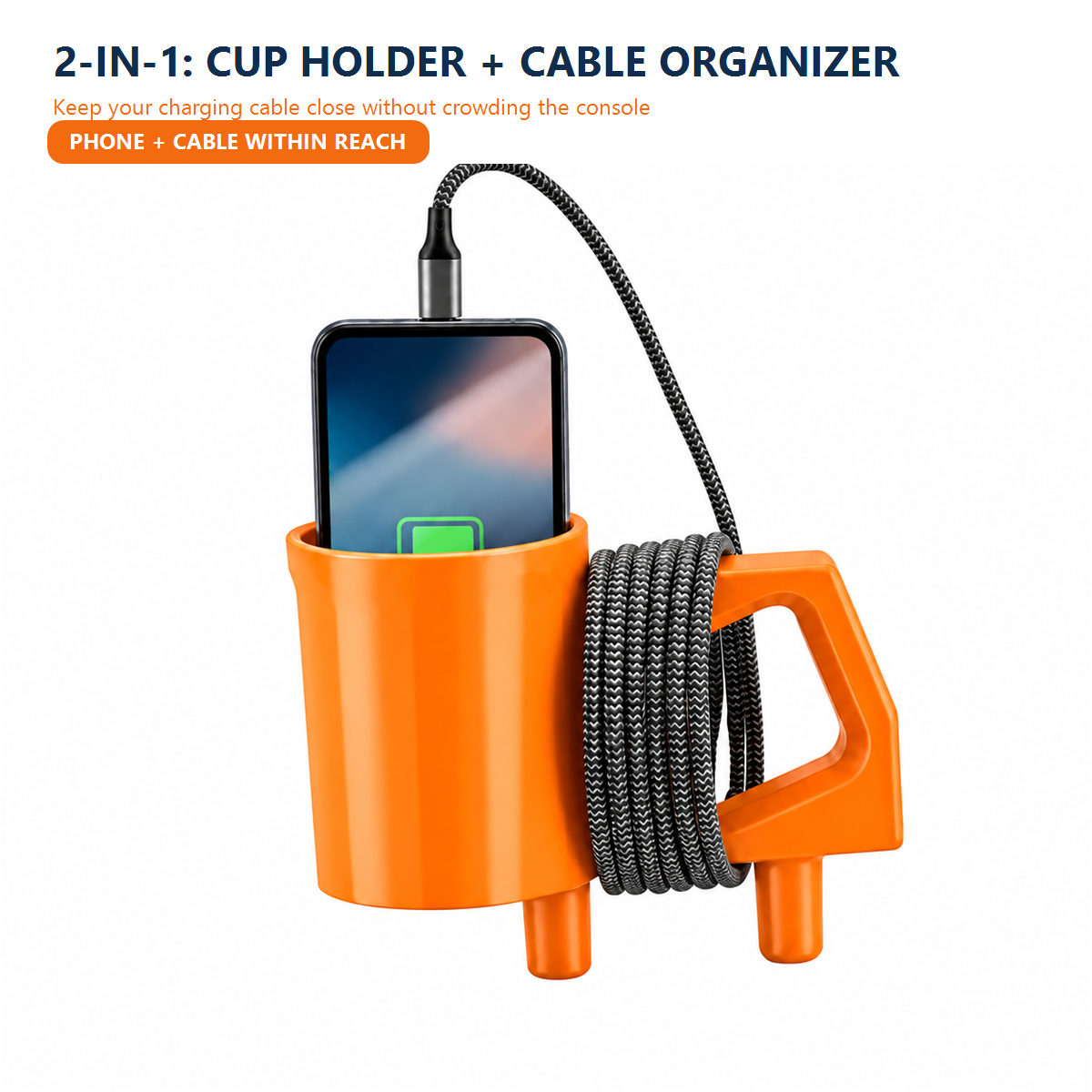 2-in-1 Cup Holder for Jeep Wrangler JL & Gladiator, Fits 18–40 oz Bottles