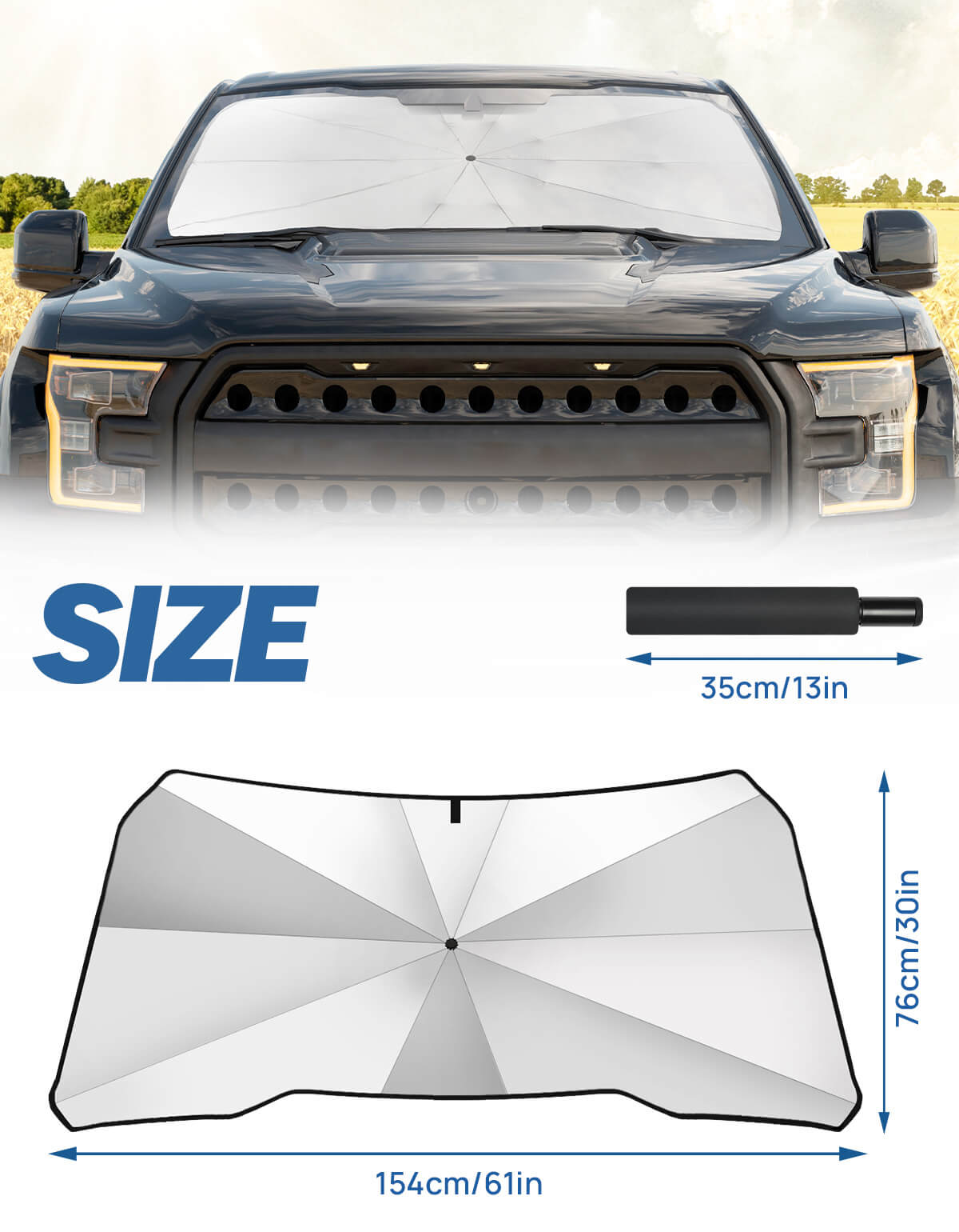 Sun Shade Umbrella for Ford F-150 F-250 F-350 2015–2025
