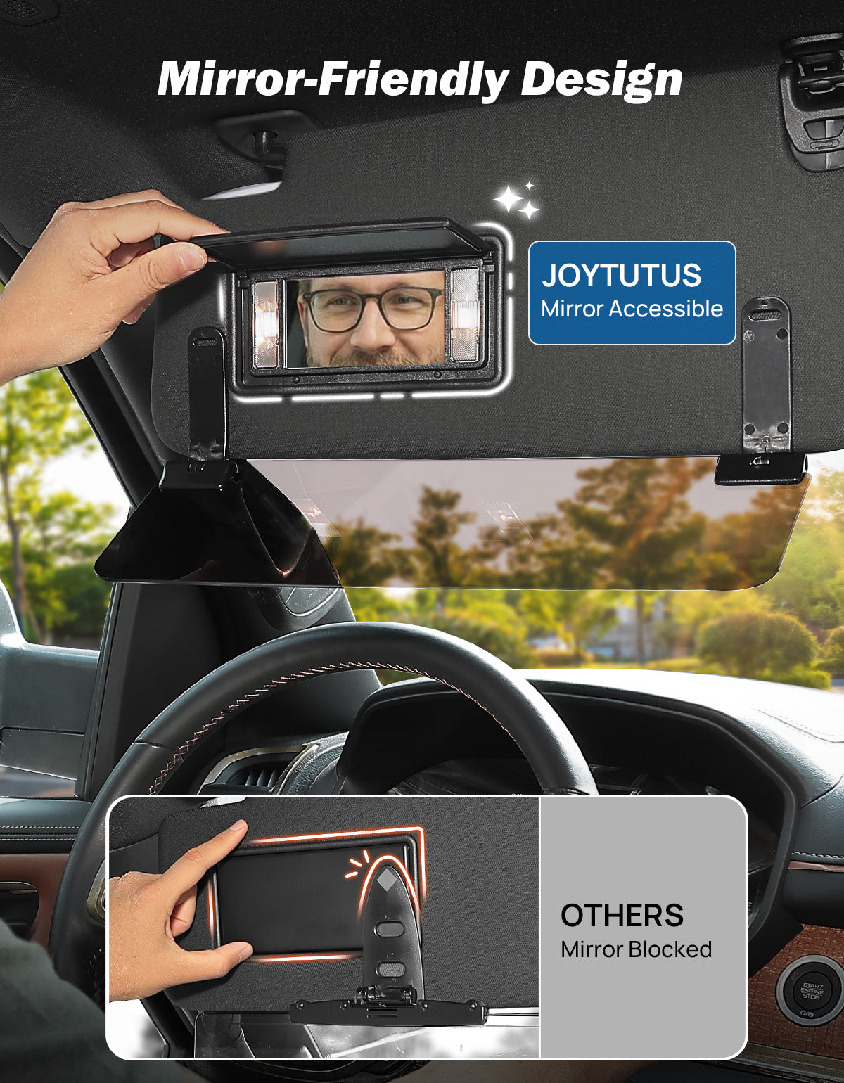 Large Polarized Sun Visor Extender for SUVs & Trucks