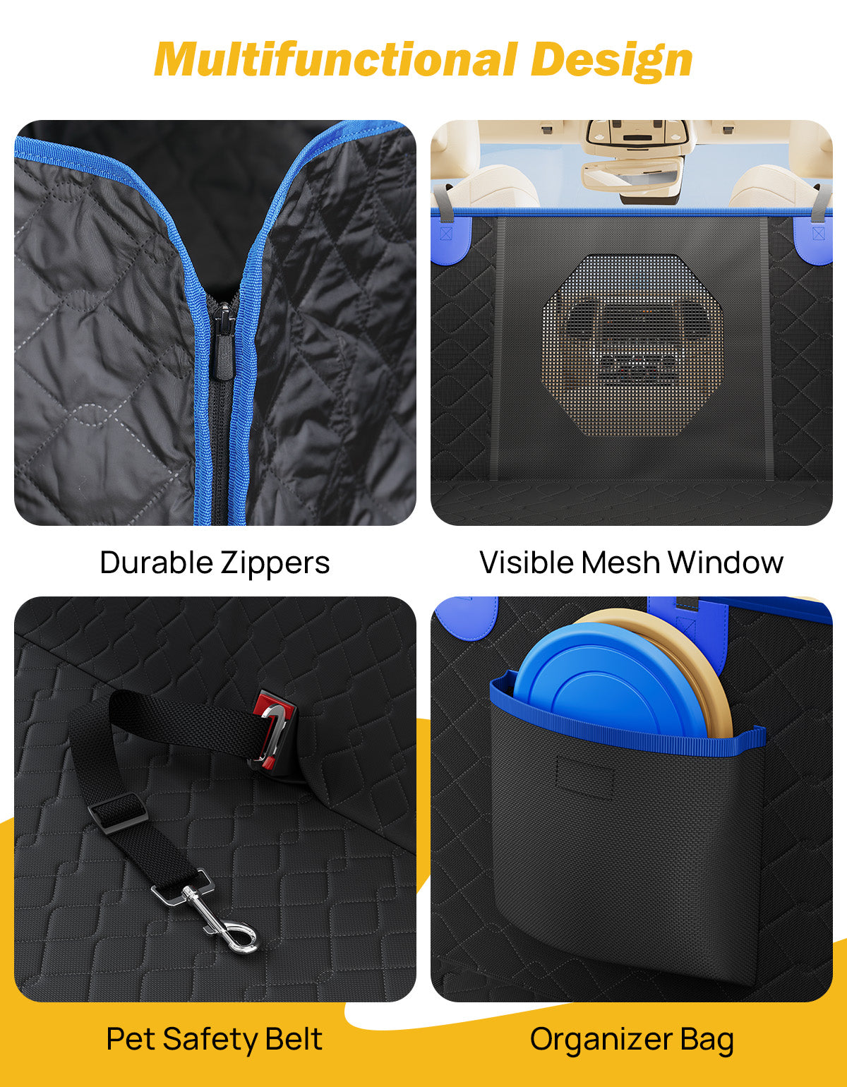 Back Seat Extender for Dogs with Blanket