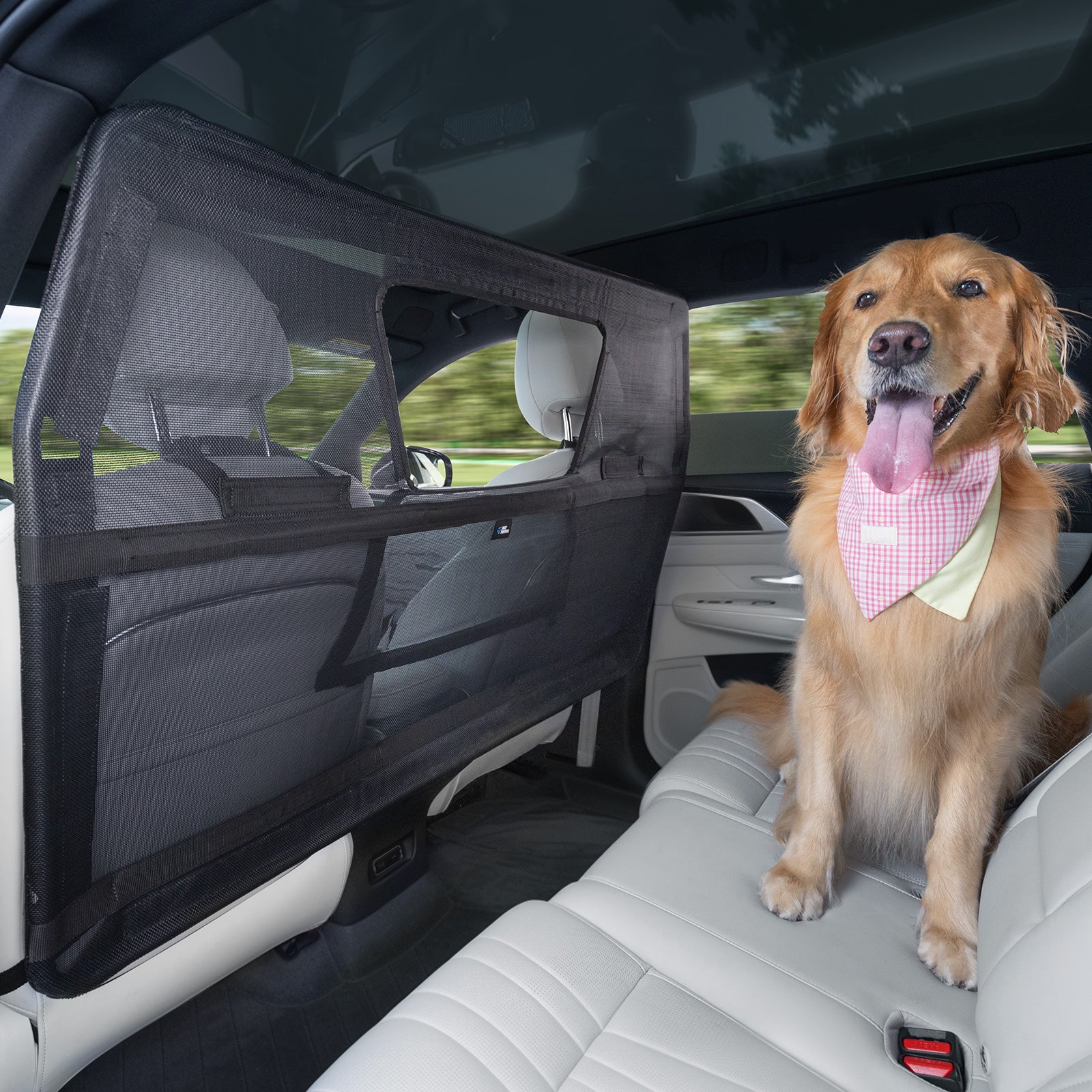Wide Dog Car Barrier for Vehicles - Black