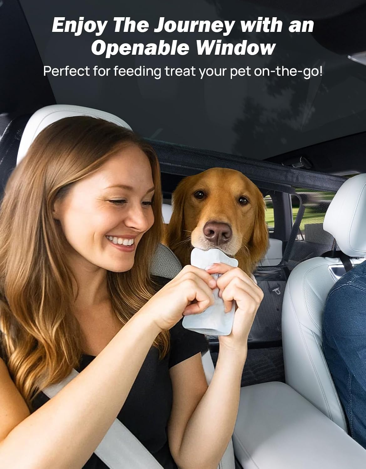 56” Wide Dog Car Barrier with Removable Window for SUVs, Sedans & Trucks