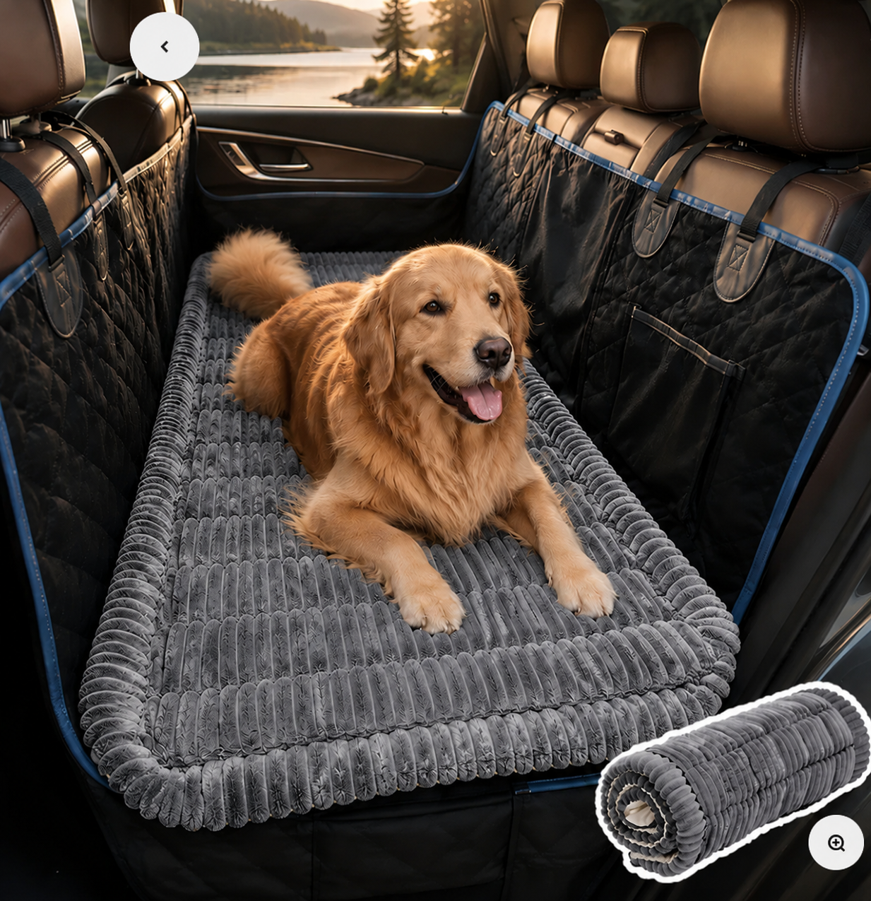 Plush Dog Bed Mat for Back Seat Extenders | Waterproof, Non-Slip & Washable Pet Travel Bed
