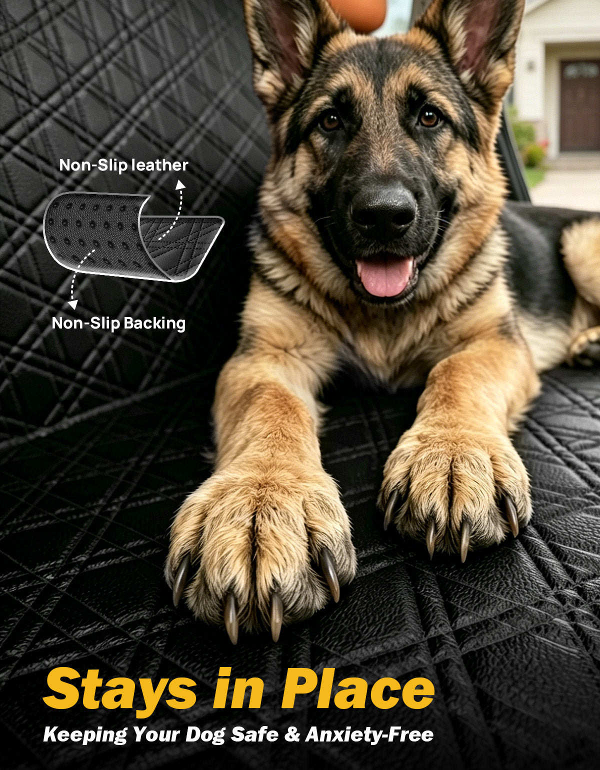 Hard Bottom Dog Back Seat Extender – Waterproof Seat Cover for Cars, SUVs & Trucks