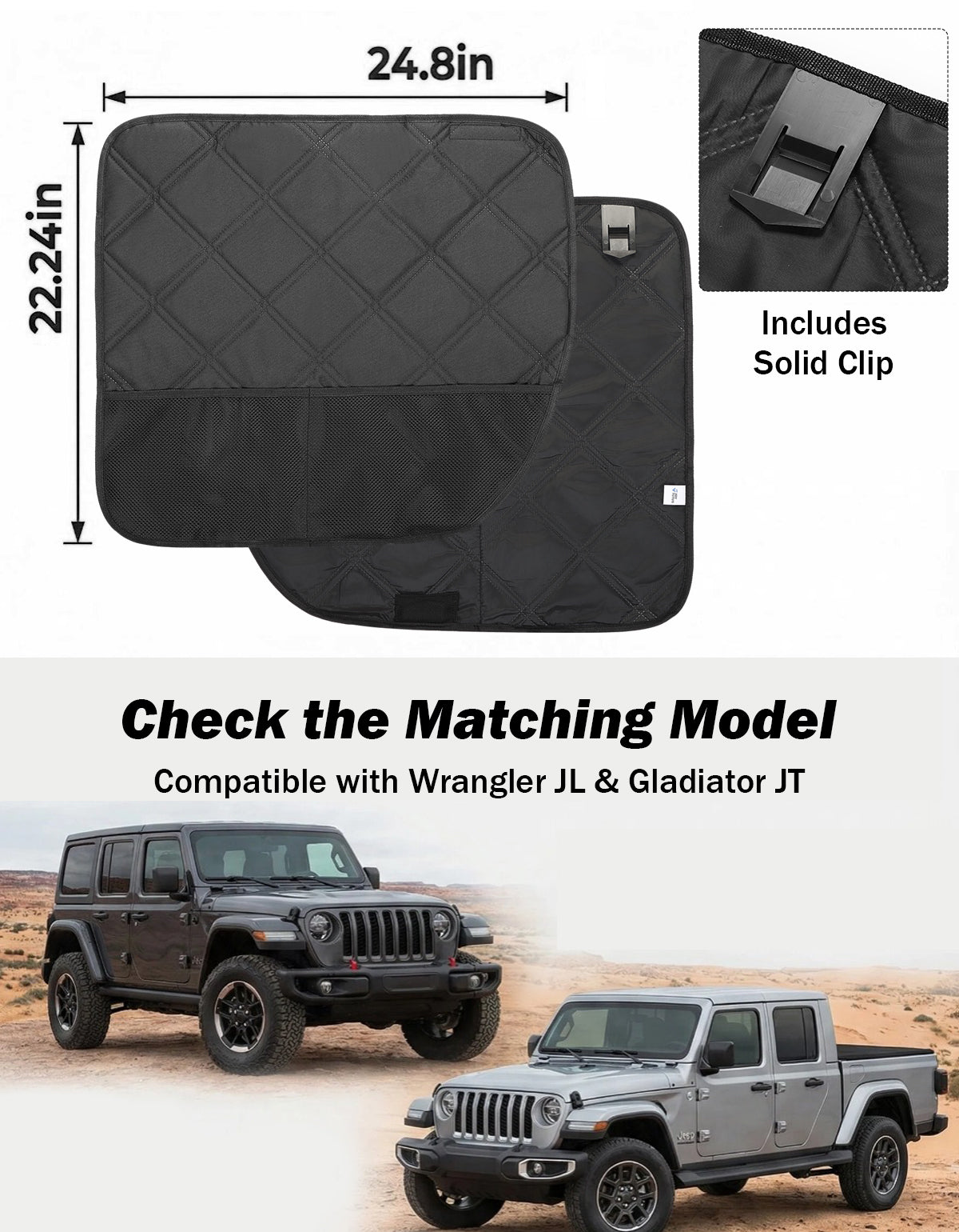 Dog Door Protector for Jeep Wrangler JL & Gladiator JT (2018–2026) – Stop Scratches, Stay Clean, Travel Better (2 Pack)