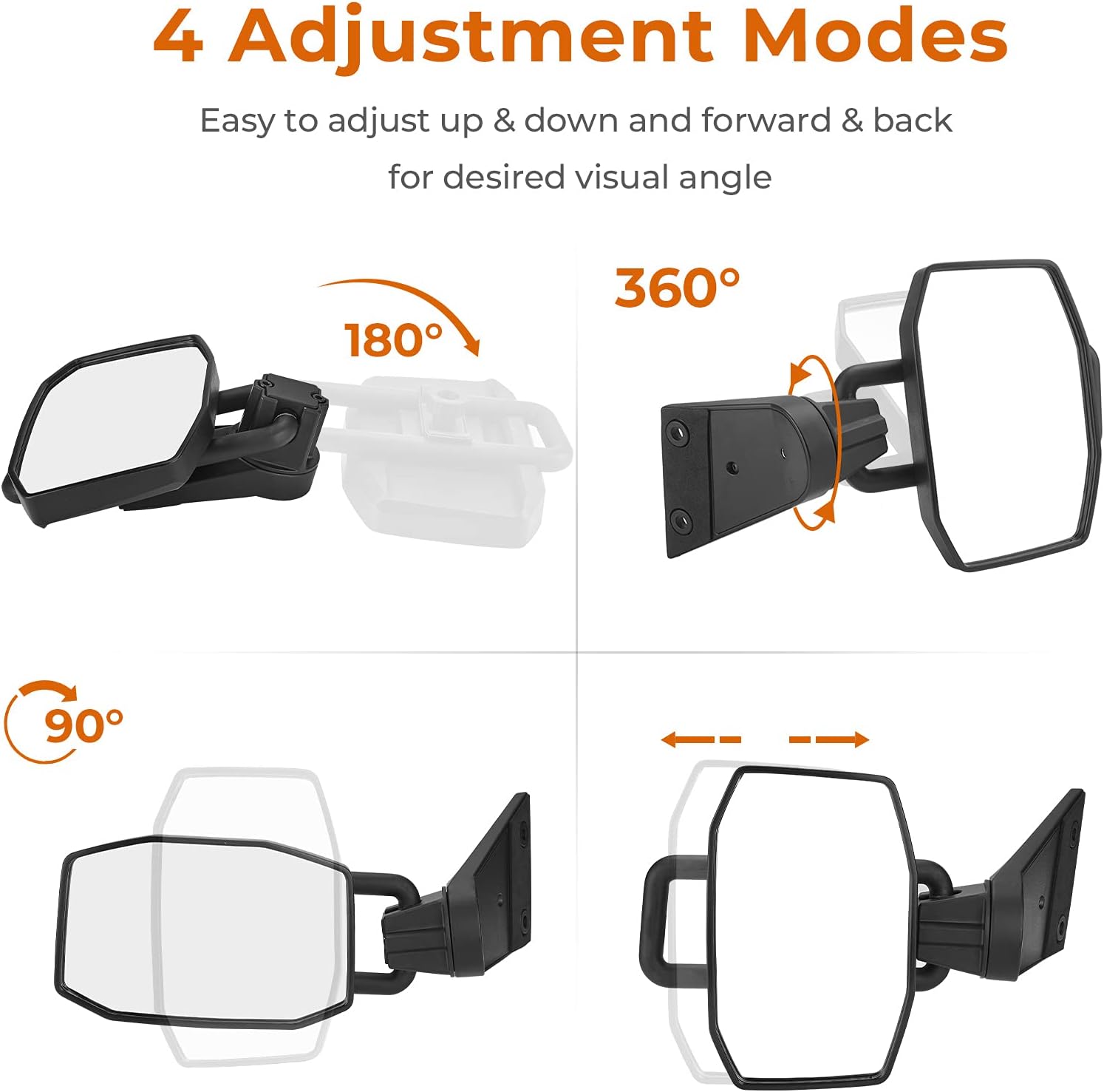 Quick-Release Doors Off Mirrors for Wrangler JK/JKU 2007–2018