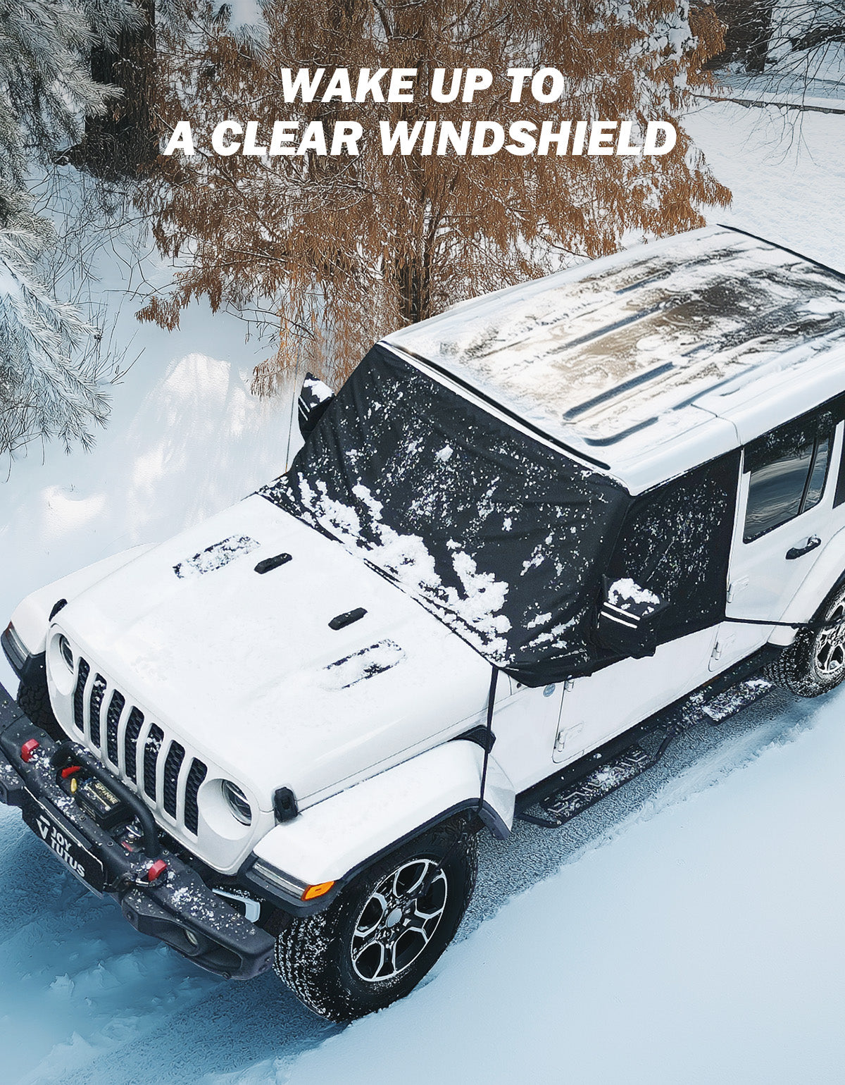 Windshield Snow Cover for Jeep Wrangler JK/JL & Gladiator JT, with Side Window & Mirror Protection