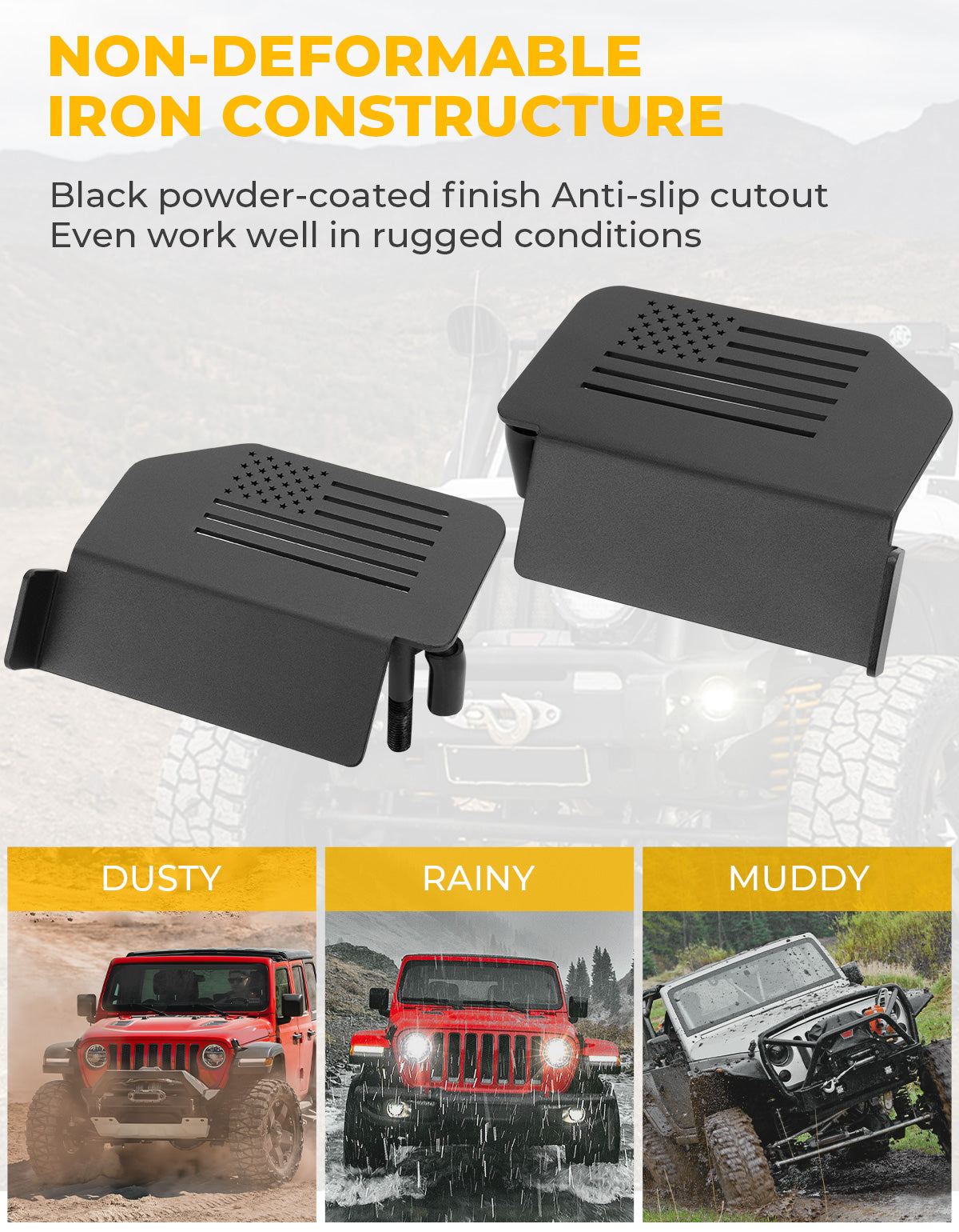 Upgraded Foot Pegs for Wrangler JK/JL & Gladiator JT 2007–2026, 120° Ergonomic Design