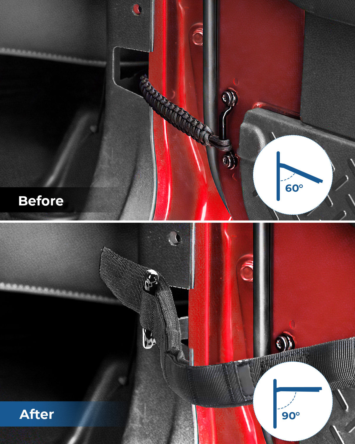 Rear Door Limiting Strap Extension Bracket for Wrangler JK 4-Door