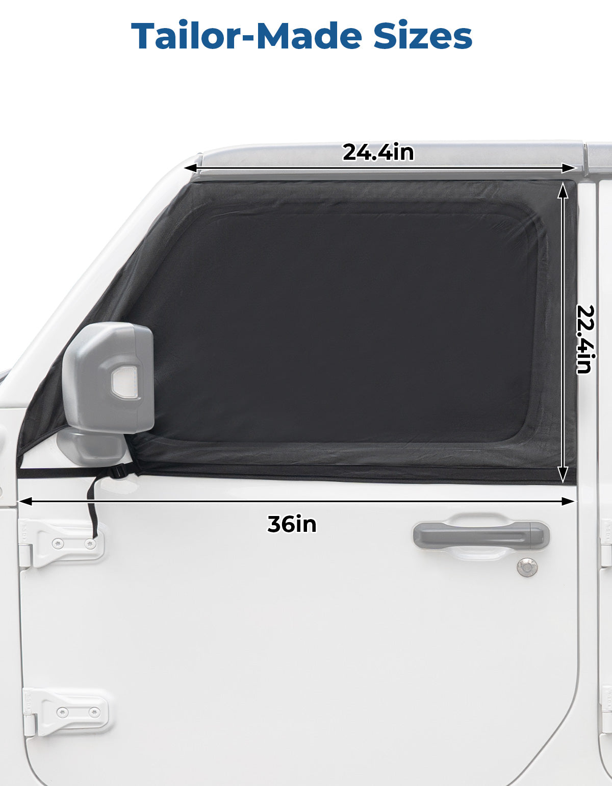 Front Window Sun Shade Screens for Wrangler JK/JL & Gladiator JT 2007–2026
