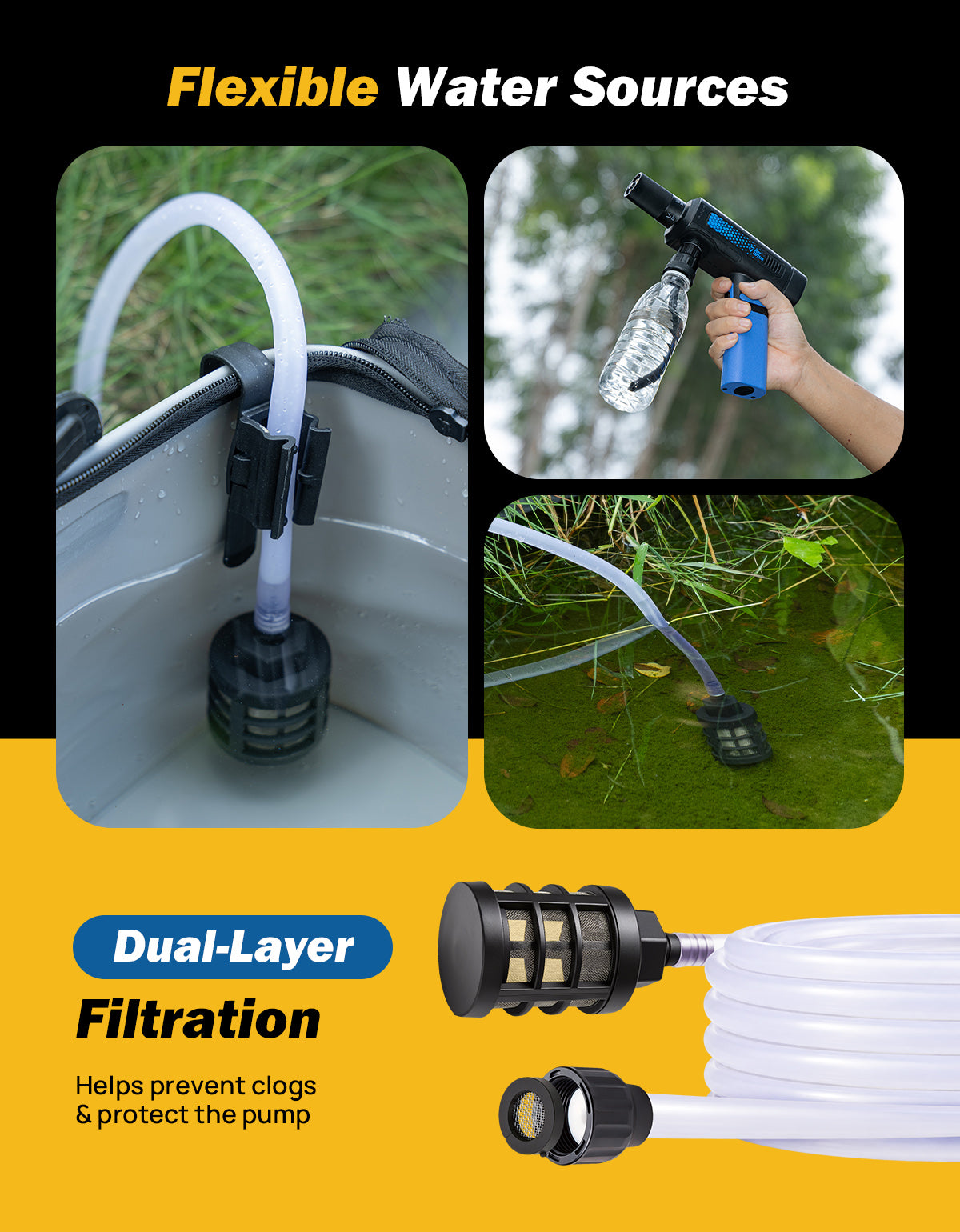 JOYTUTUS P10 Pro Foldable Cordless Pressure Washer for Cars & Bikes