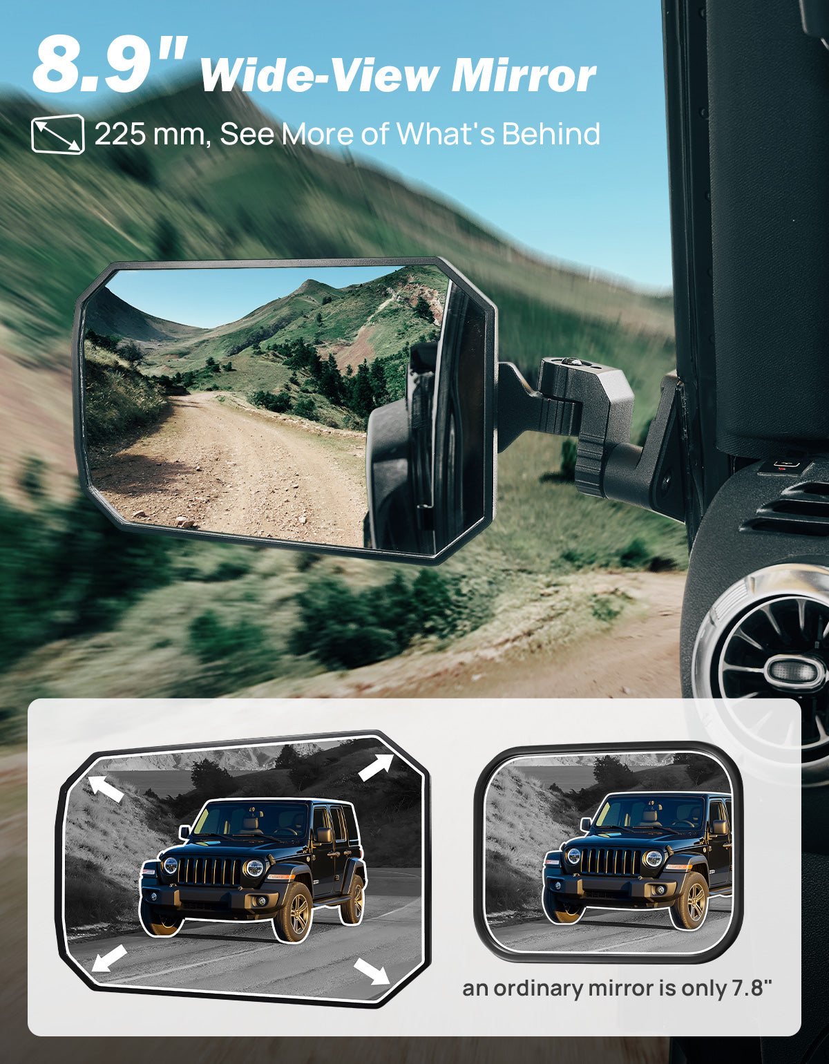 Jeep Mirrors Doors Off Compatible with Wrangler JL JK Gladiator JT