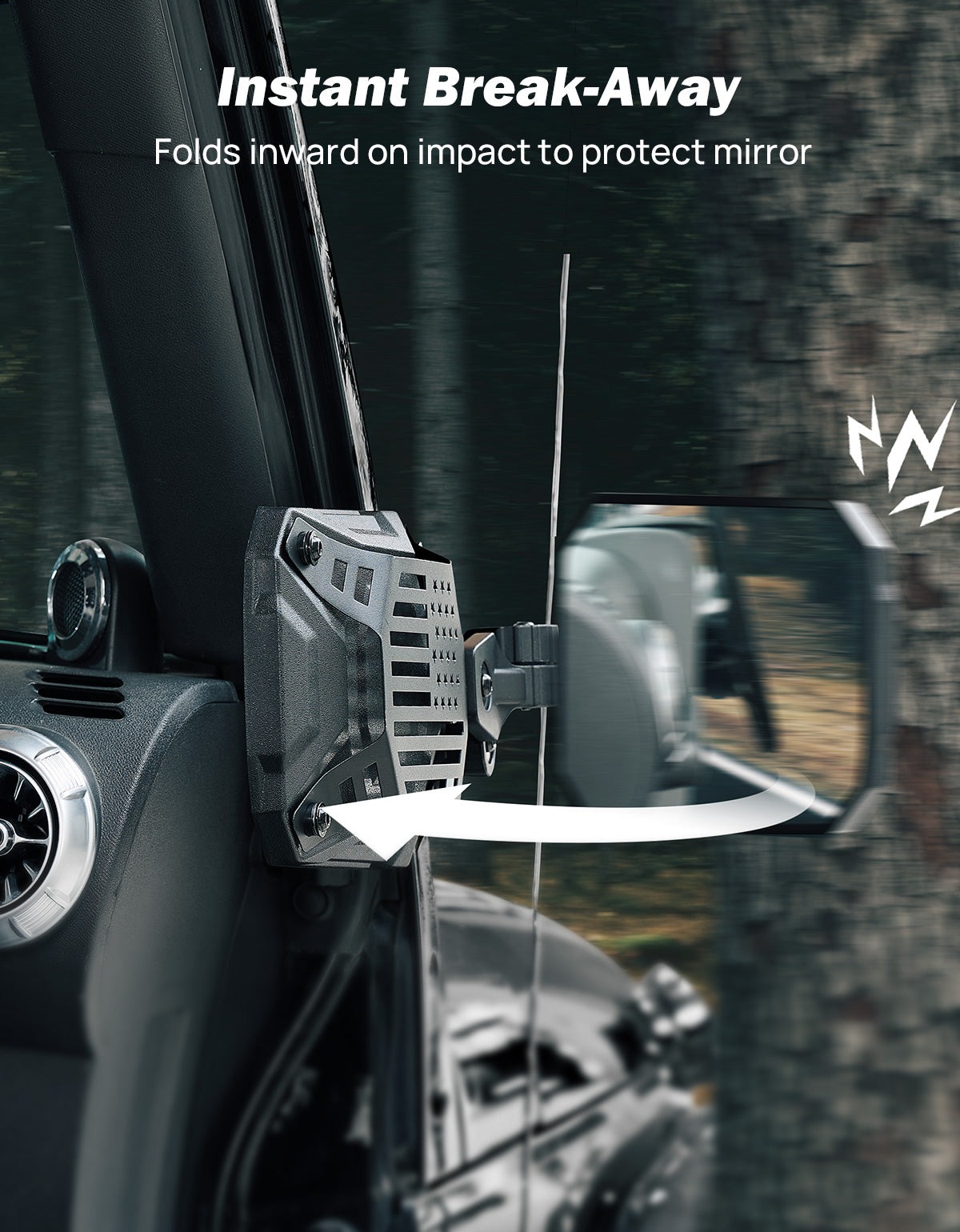 Jeep Mirrors Doors Off Compatible with Wrangler JL JK Gladiator JT