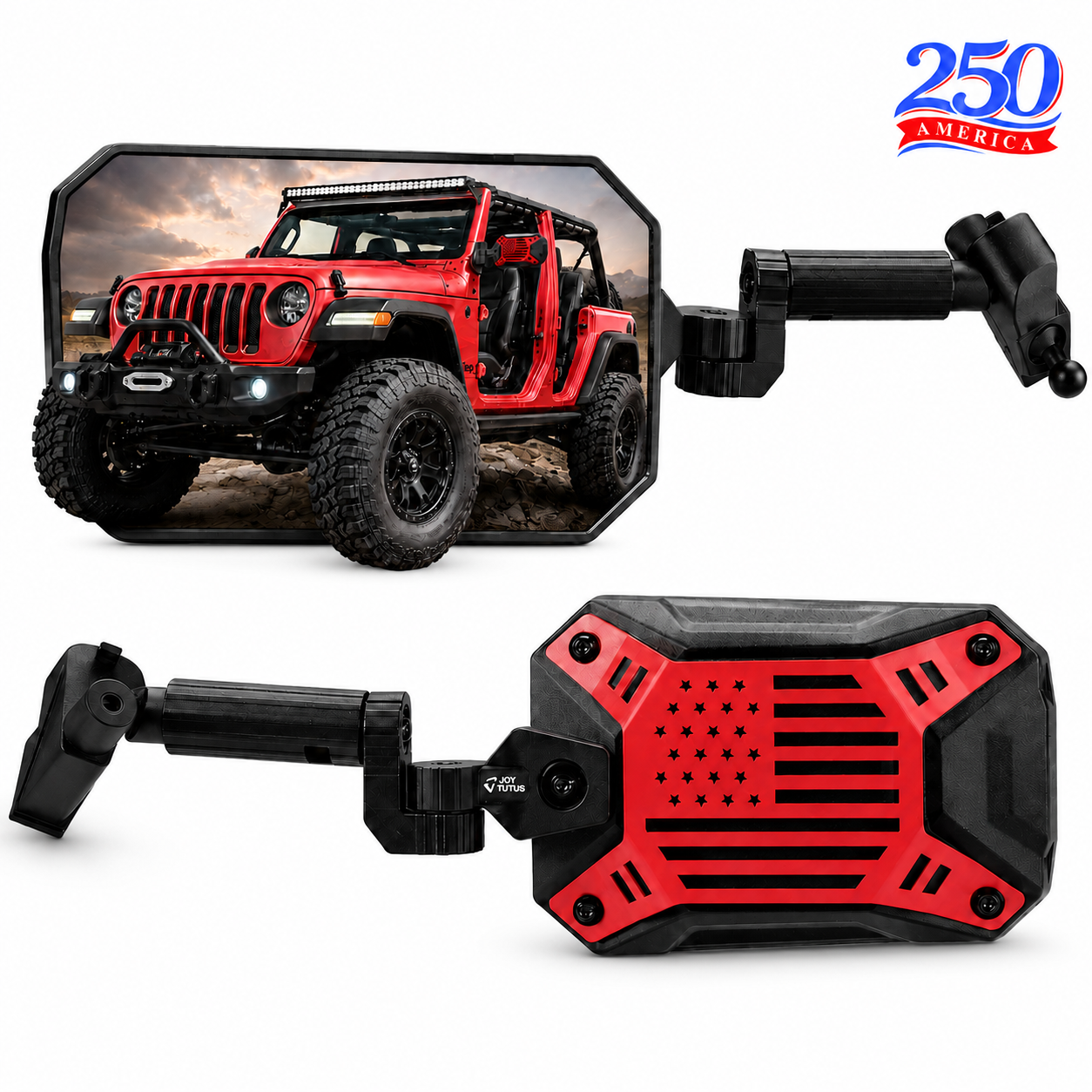 Red Mirrors Doors Off Compatible with Wrangler JL Gladiator JT 2018-2023