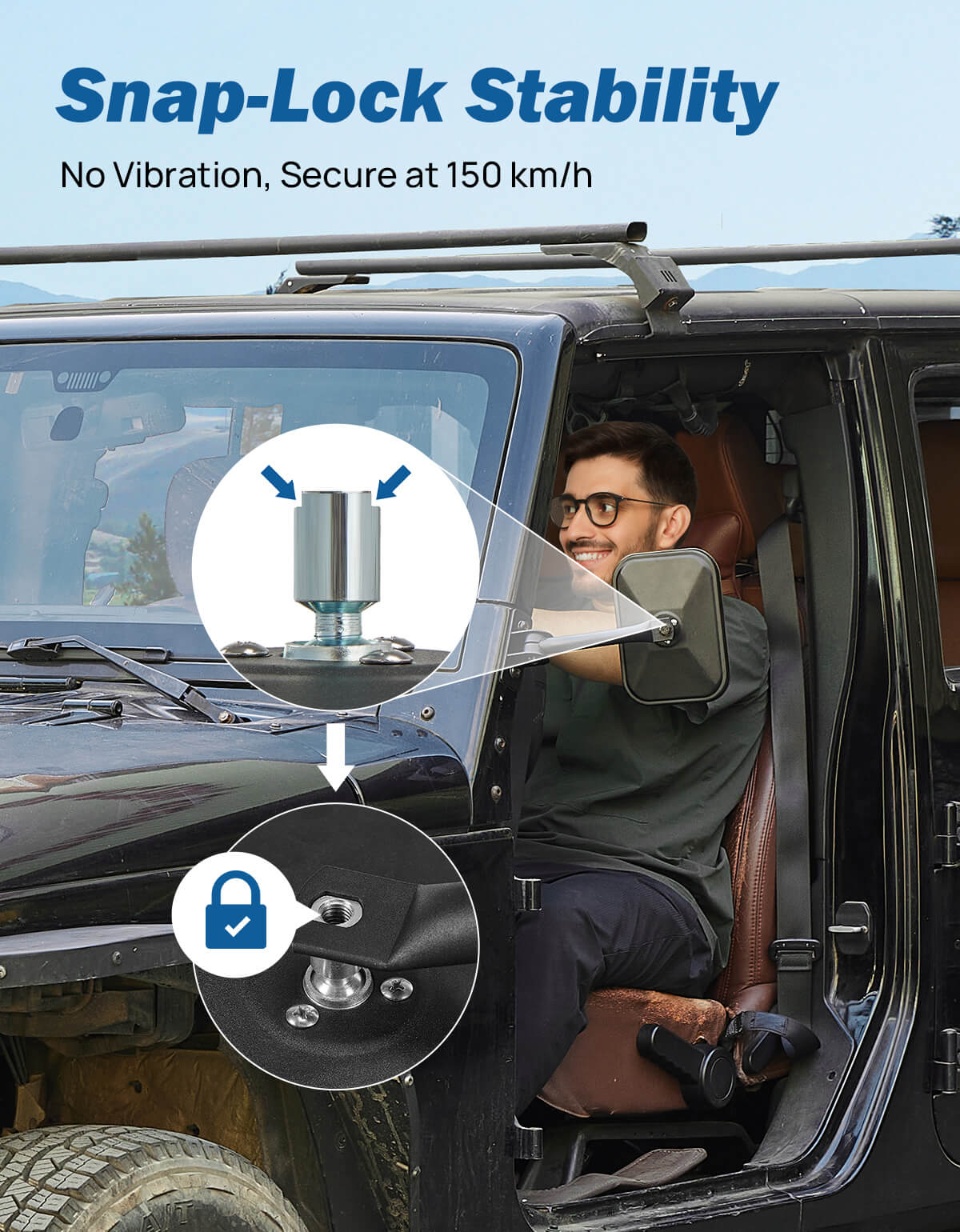 Doors Off Mirrors for Wrangler TJ JK JKU 1997–2018