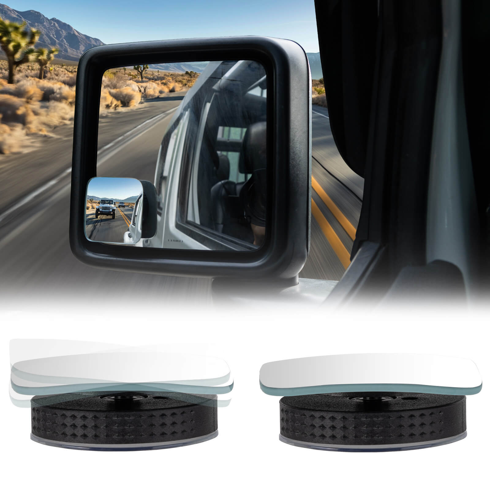 Blind Spot Mirrors 2-Pack for Trucks & Cars, Extended View Side Mirrors