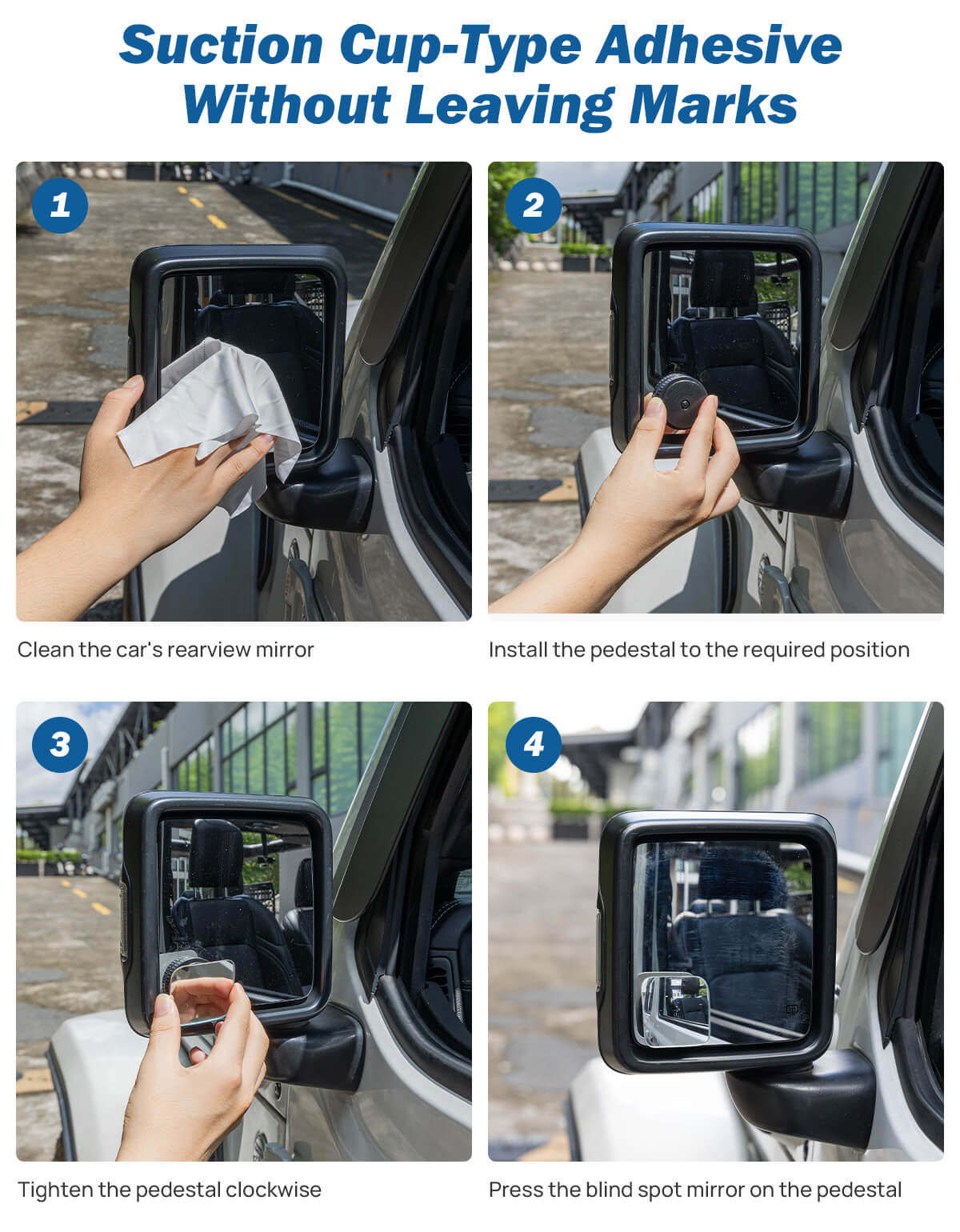 Blind Spot Mirrors 2-Pack for Trucks & Cars, Extended View Side Mirrors