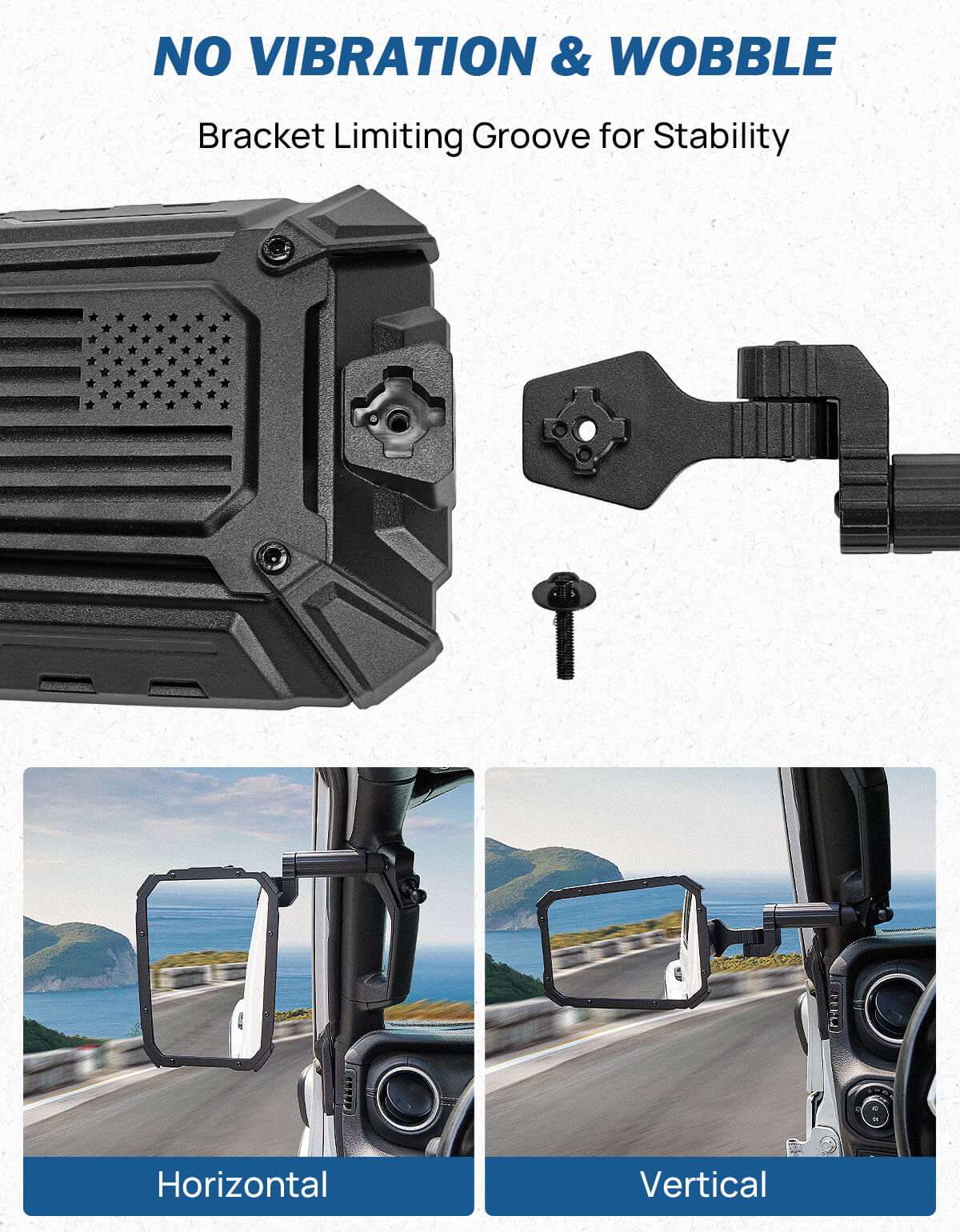 Adjustable Doors-Off Mirrors for Wrangler JL/JLU 2018–2023 & Gladiator JT