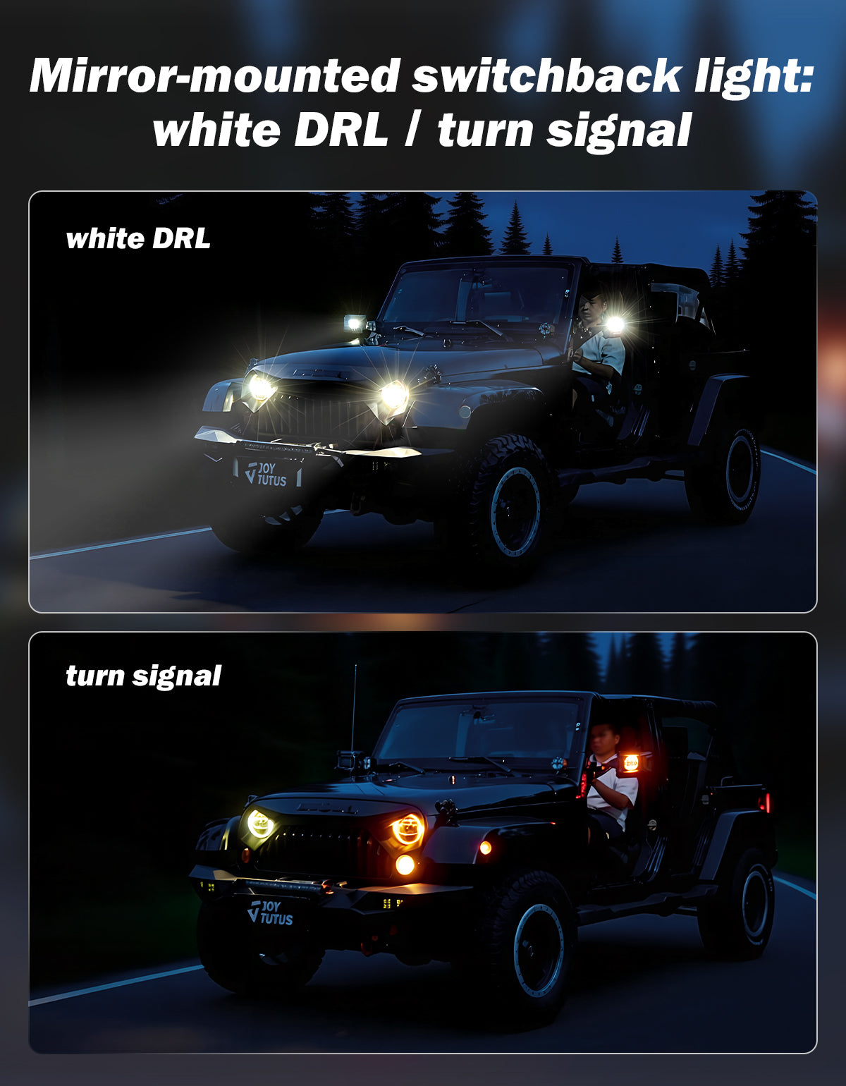 Wrangler Side Mirrors Doors-Off/On with Turn Light TJ & JK 1997–2018