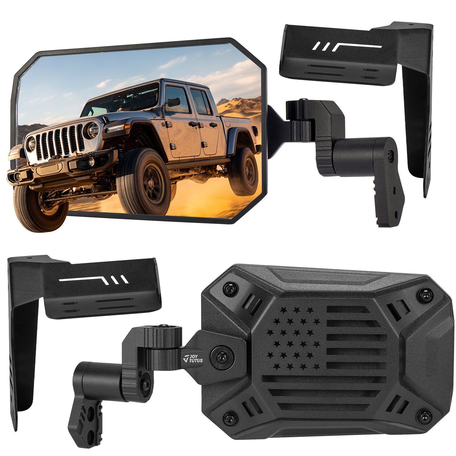 Wrangler & Gladiator Side Mirrors Doors-Off/On with Action Camera Mount