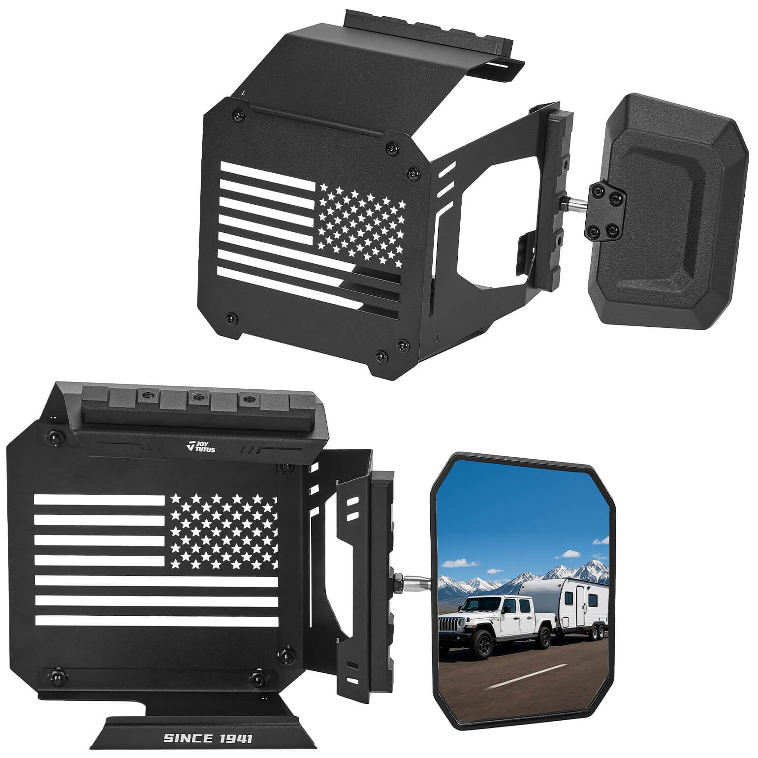 Adjustable Towing Mirror Extensions for Wrangler JL/JLU & Gladiator JT 2018–2025