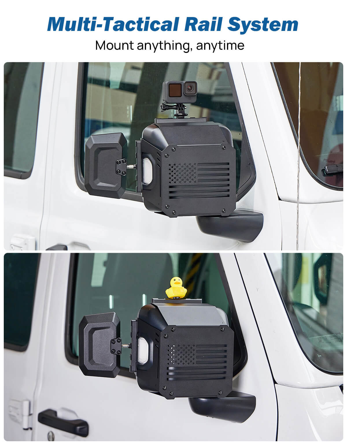 Adjustable Towing Mirror Extensions for Wrangler JL/JLU & Gladiator JT 2018–2025