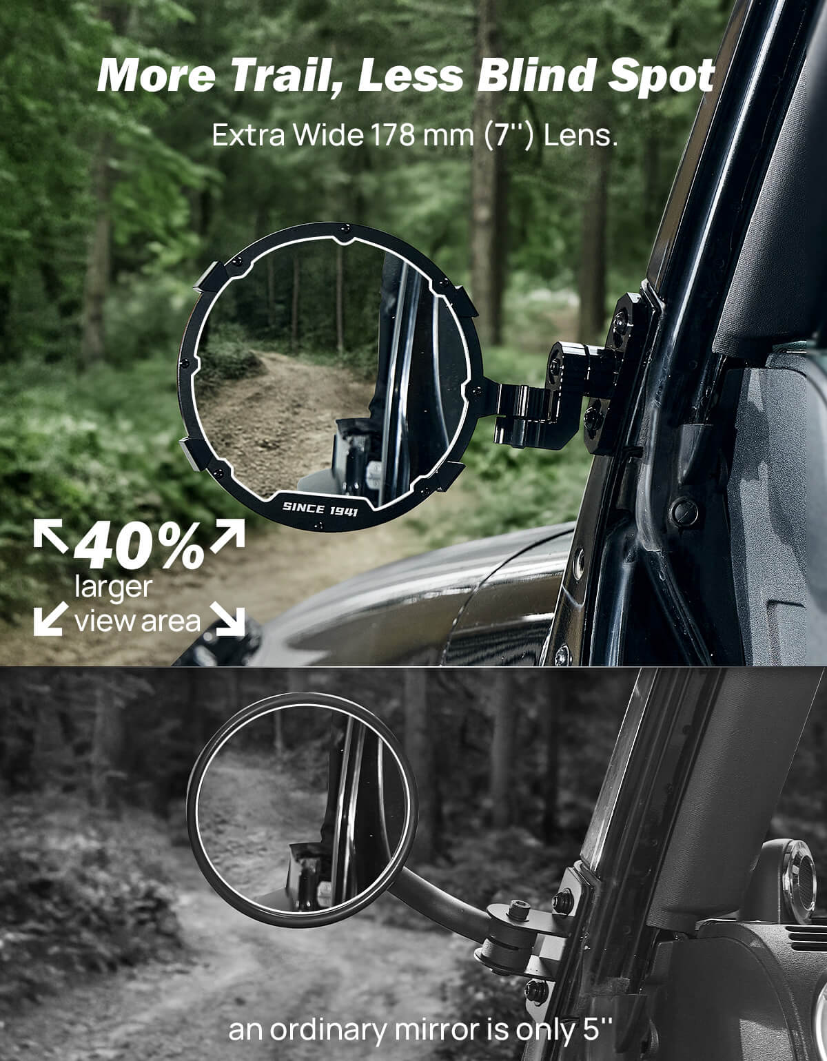 Wrangler TJ JK Door-Off Mirrors 1997-2018 Vibration-Free CNC Aluminum