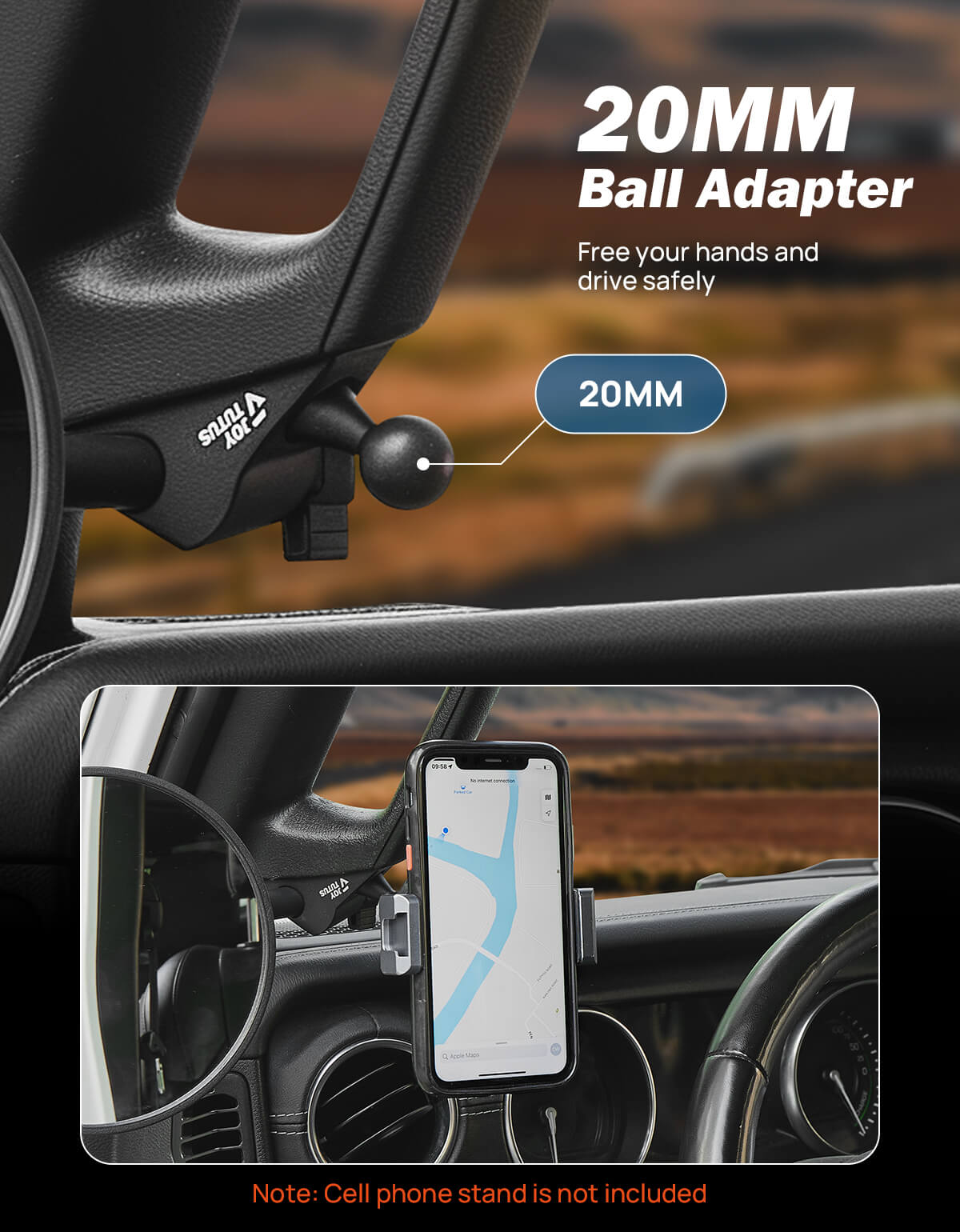 Door Off Mirrors for Wrangler JL & Gladiator JT, 6” Off-Road Mirrors
