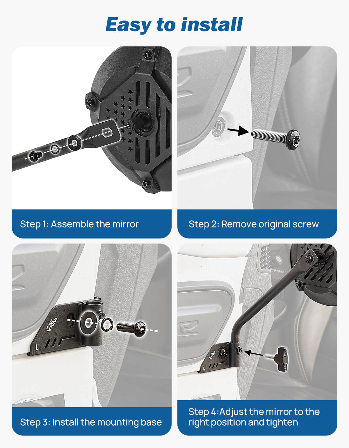 Door Off Mirrors for Wrangler JL 2018–2026 & Gladiator JT 2020–2026
