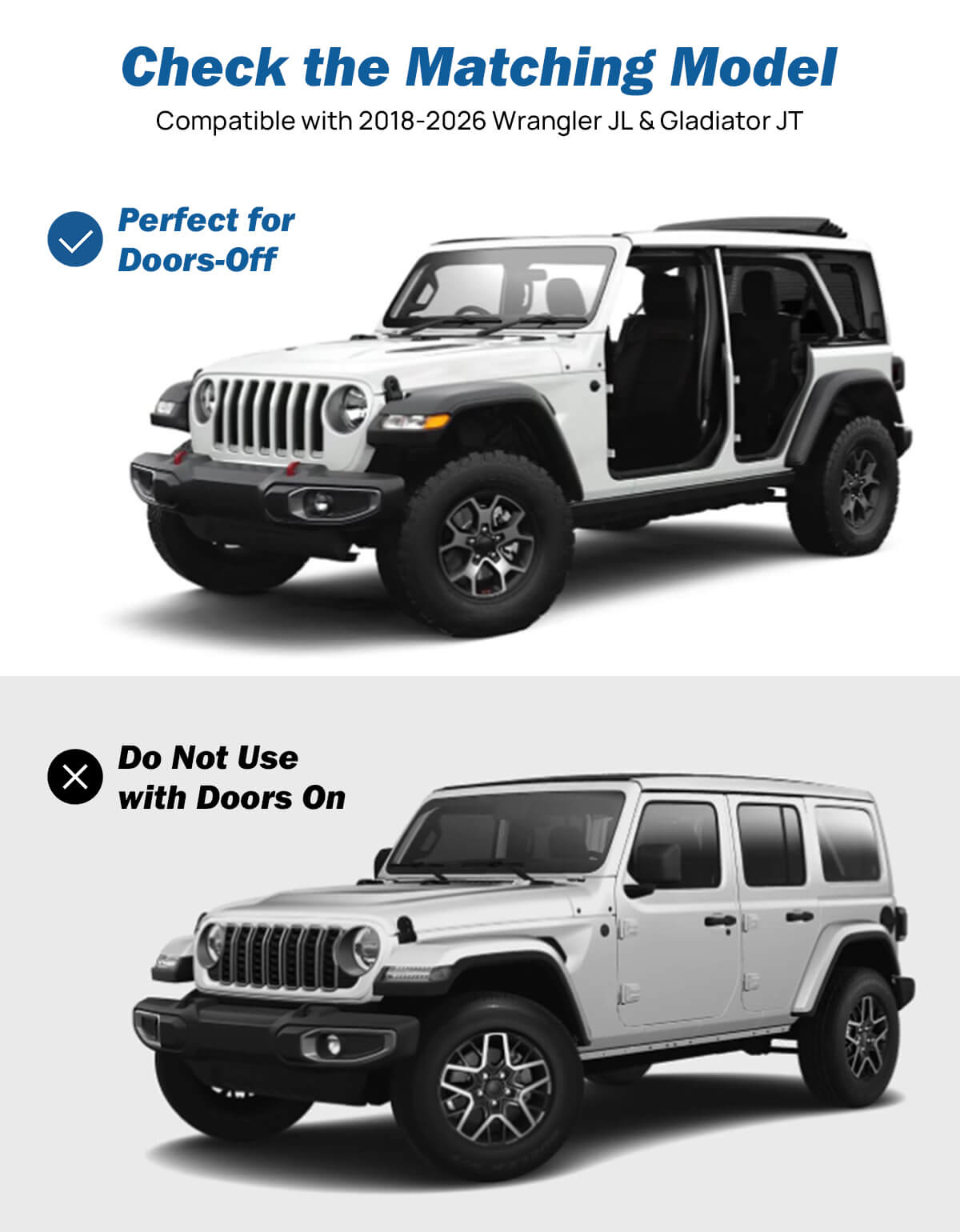 Door Off Mirrors for Wrangler JL 2018–2026 & Gladiator JT 2020–2026