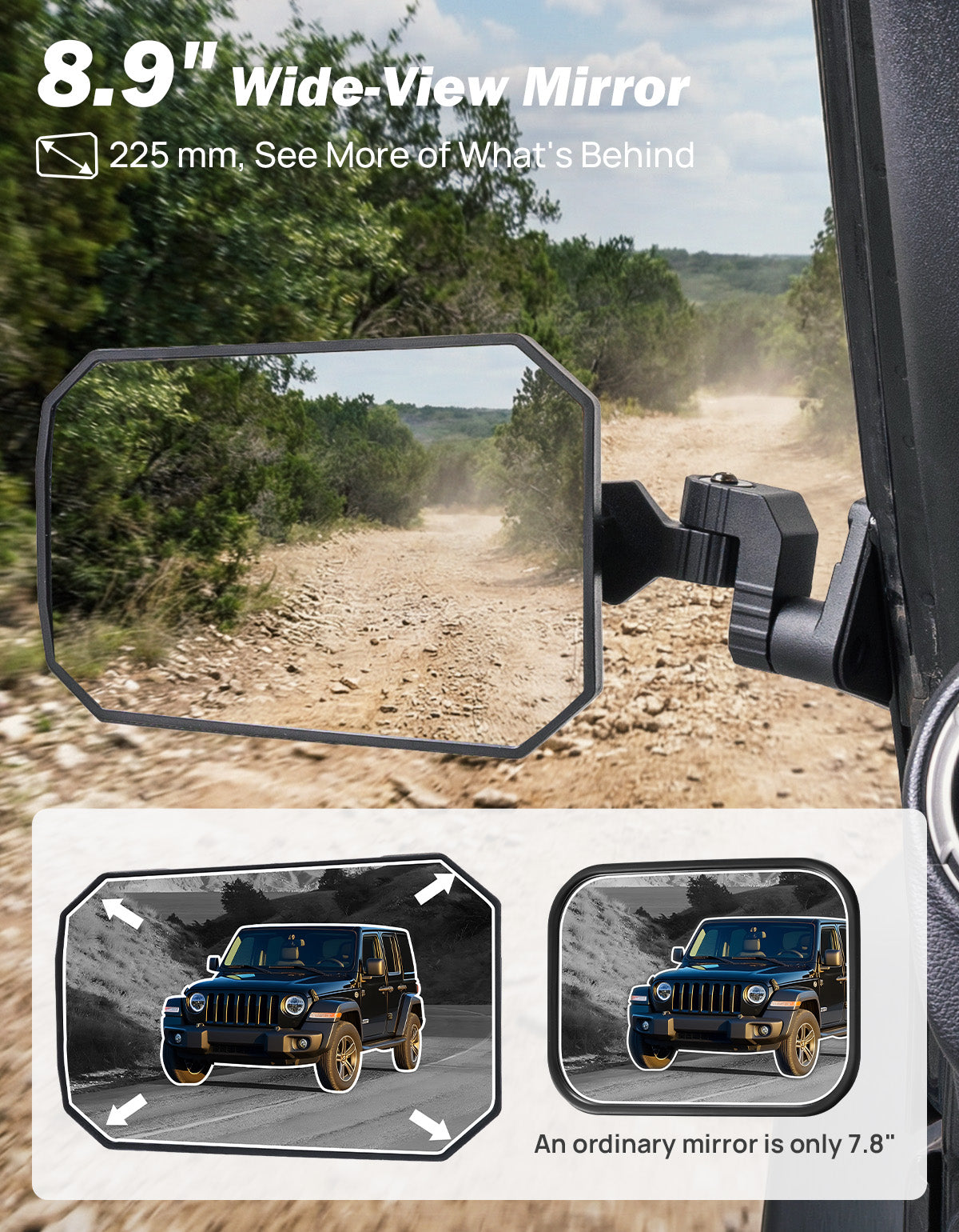 Jeep Mirrors Doors Off Compatible with Wrangler JL JK Gladiator JT