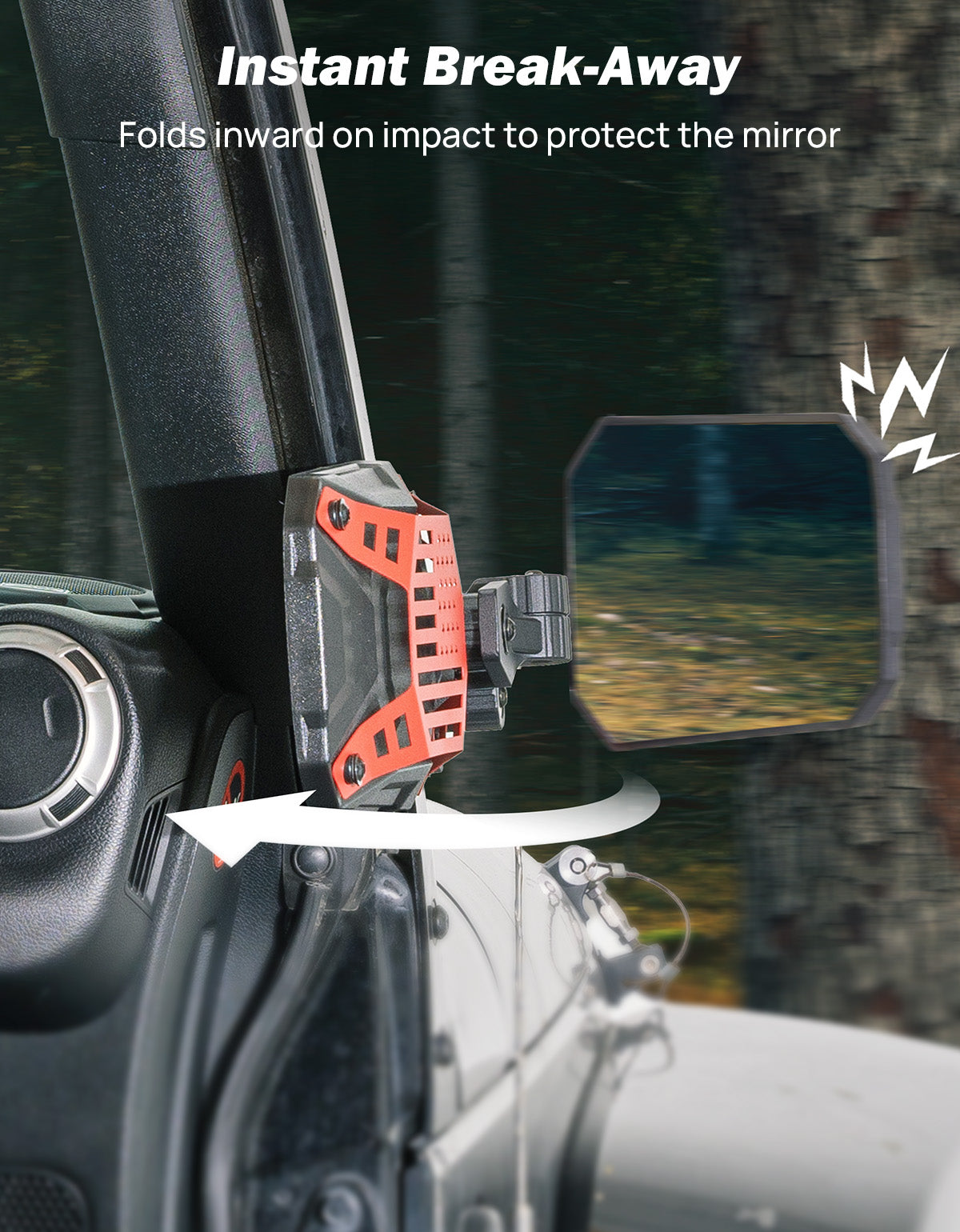 Jeep Mirrors Doors Off Compatible with Wrangler JL JK Gladiator JT